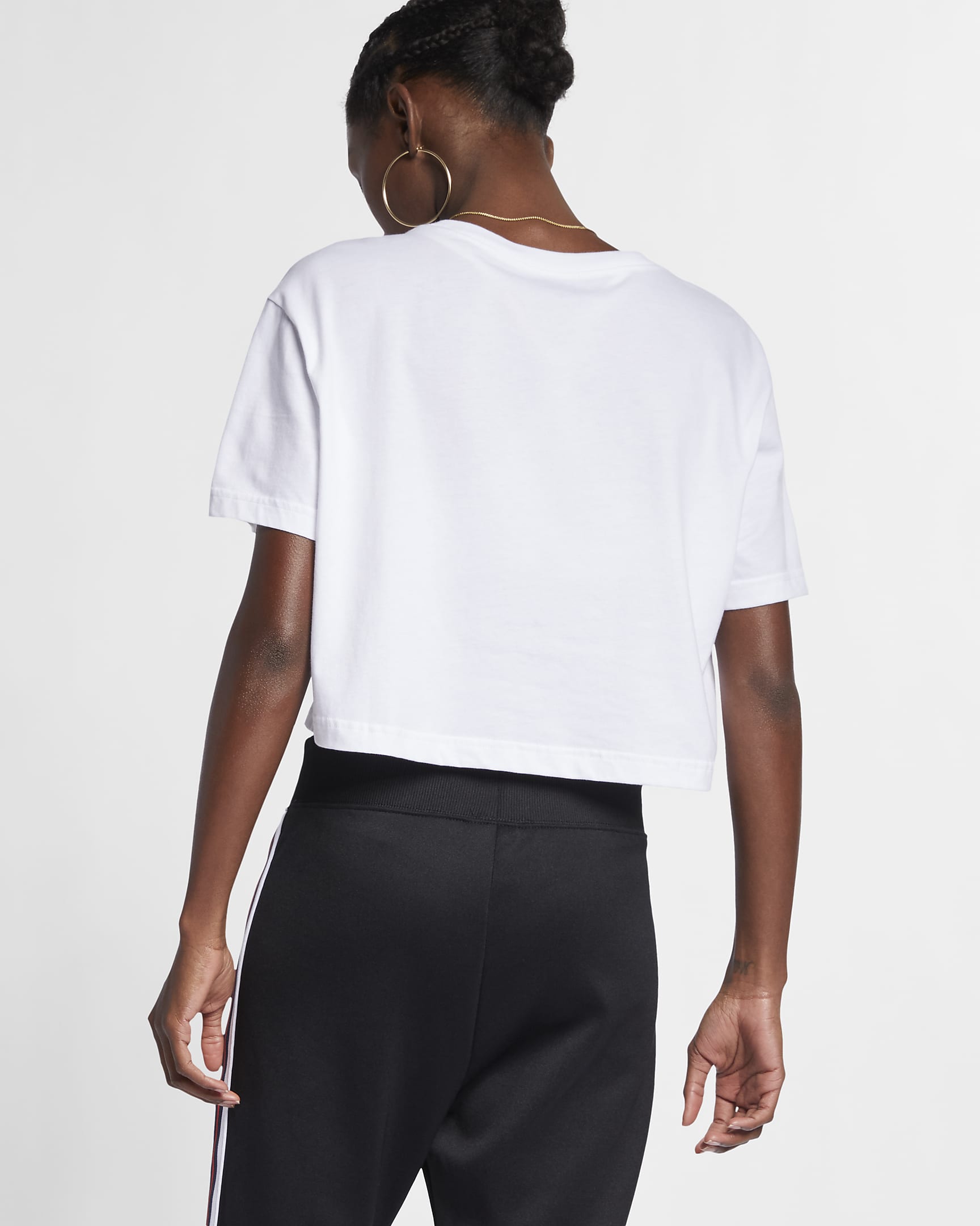 Nike Sportswear Essential Women's Cropped Logo T-Shirt - White/Black