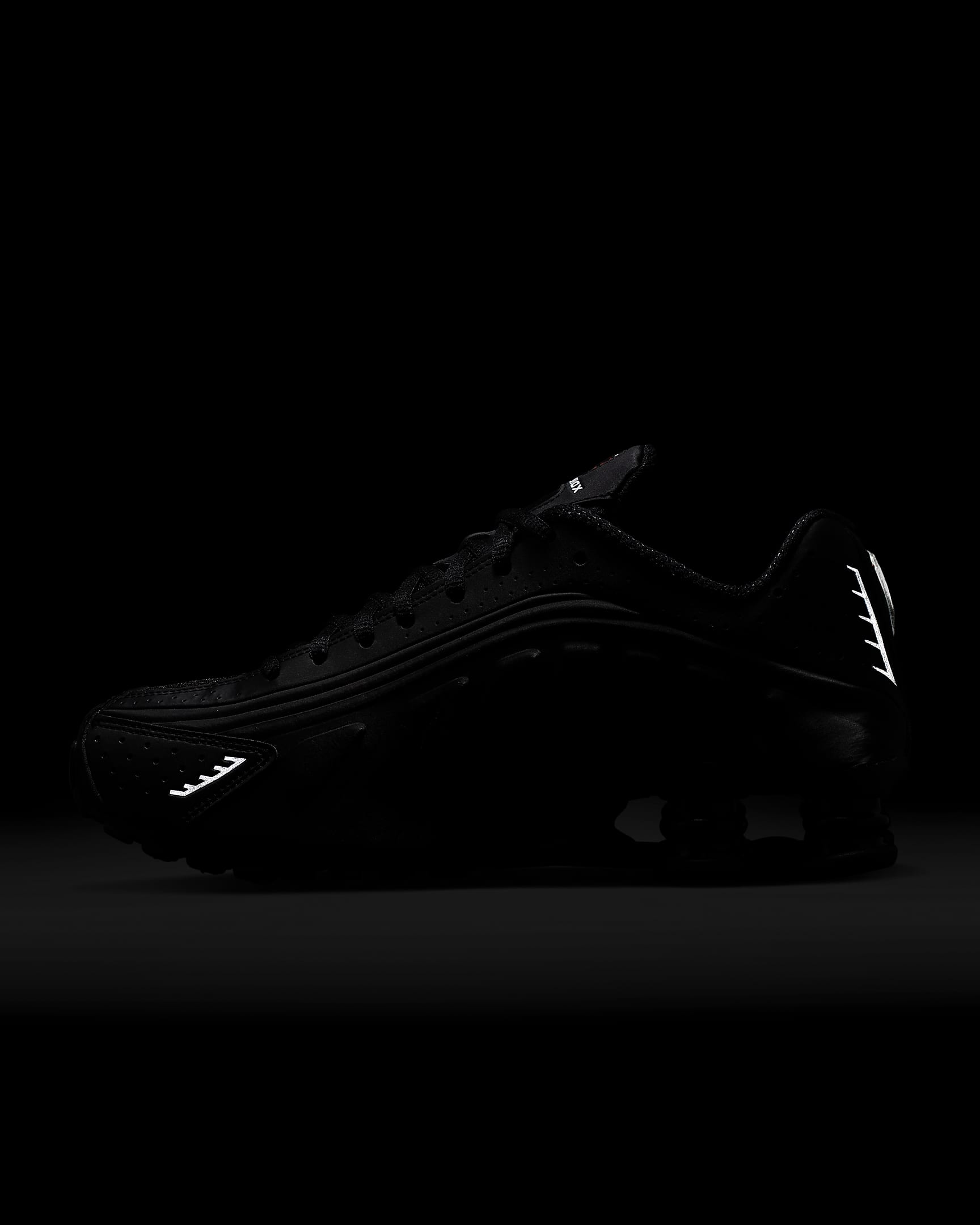 Nike Shox R4 Shoes - Black/Black/Max Orange/Black