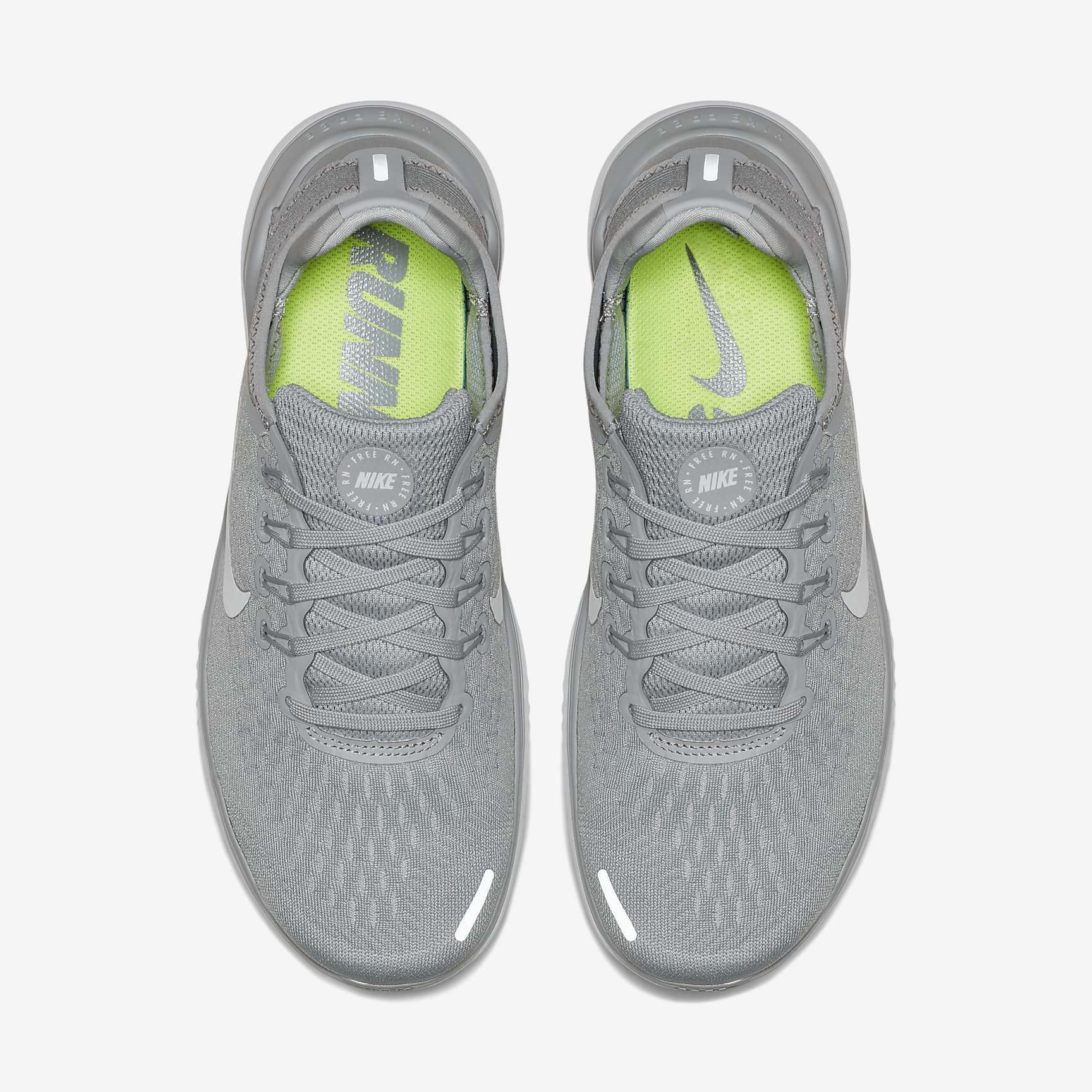 Nike Free RN 2018 Women's Running Shoes - Wolf Grey/White/Volt/White