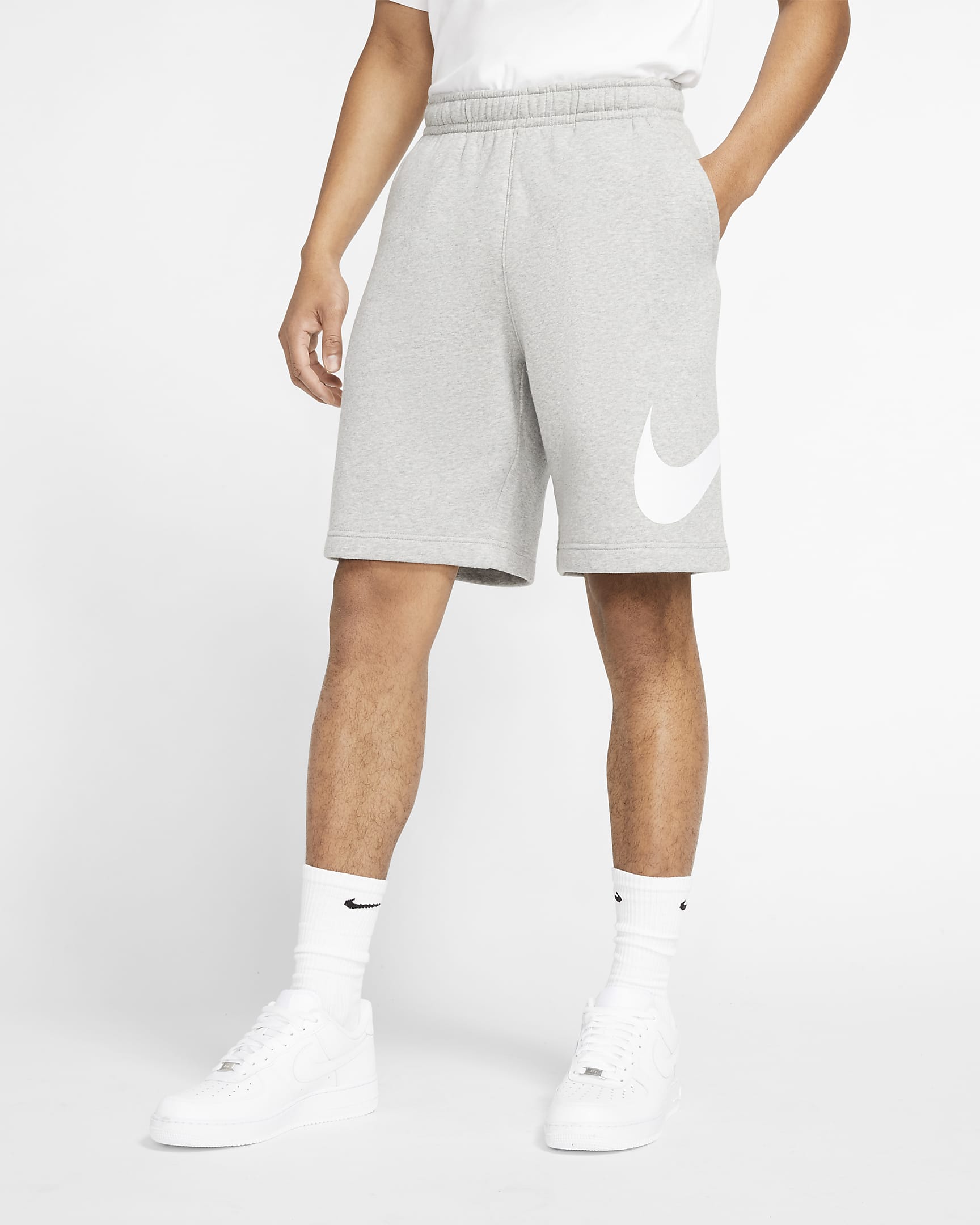 Nike Sportswear Club Men's Graphic Shorts - Dark Grey Heather/White/White