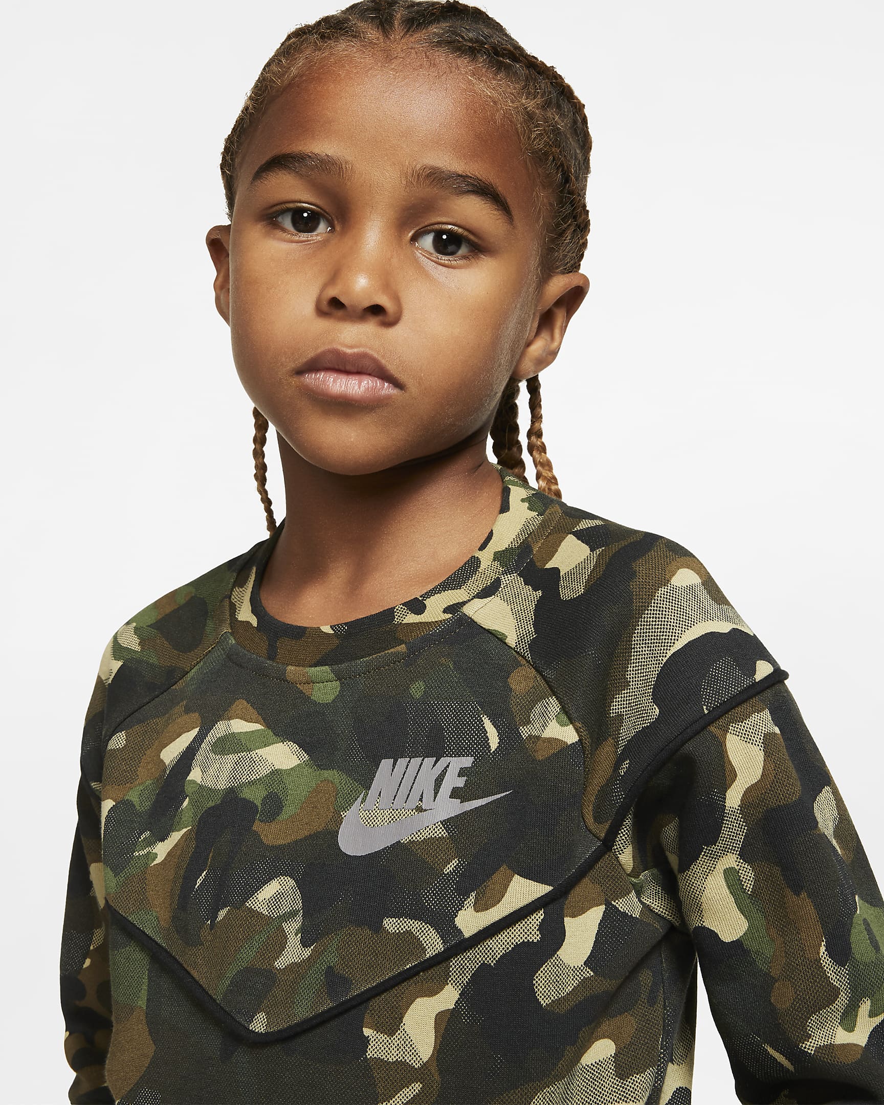 Nike Sportswear Tech Fleece Little Kids' Sweatshirt - Medium Olive