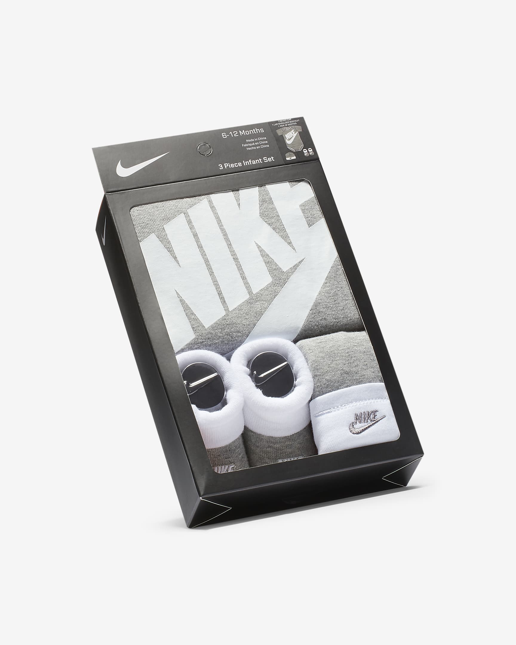 Nike háromrészes szett babáknak (0-6 hónapos) - Dark Grey Heather