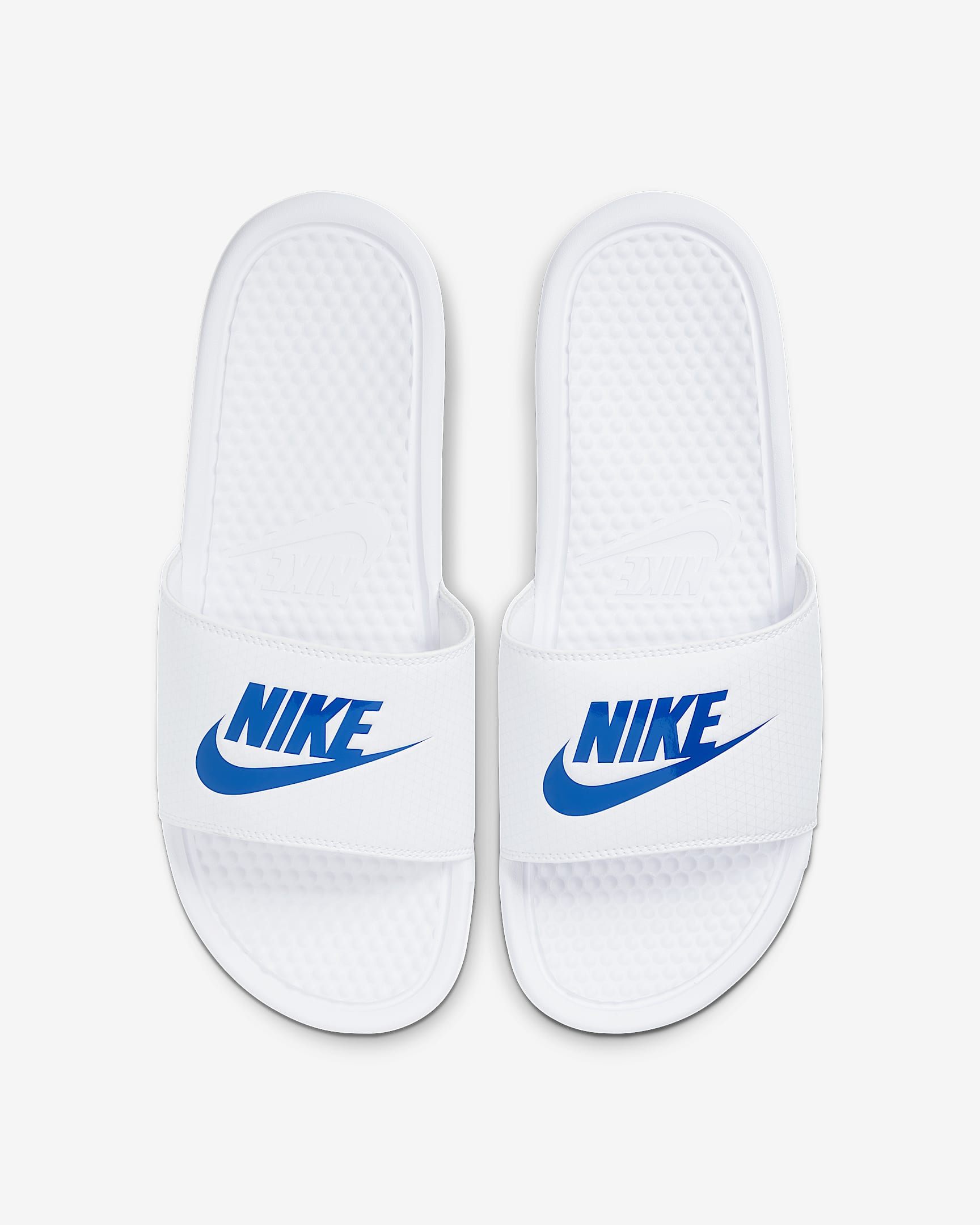 Nike Benassi JDI Men's Slides - White/White/Varsity Royal
