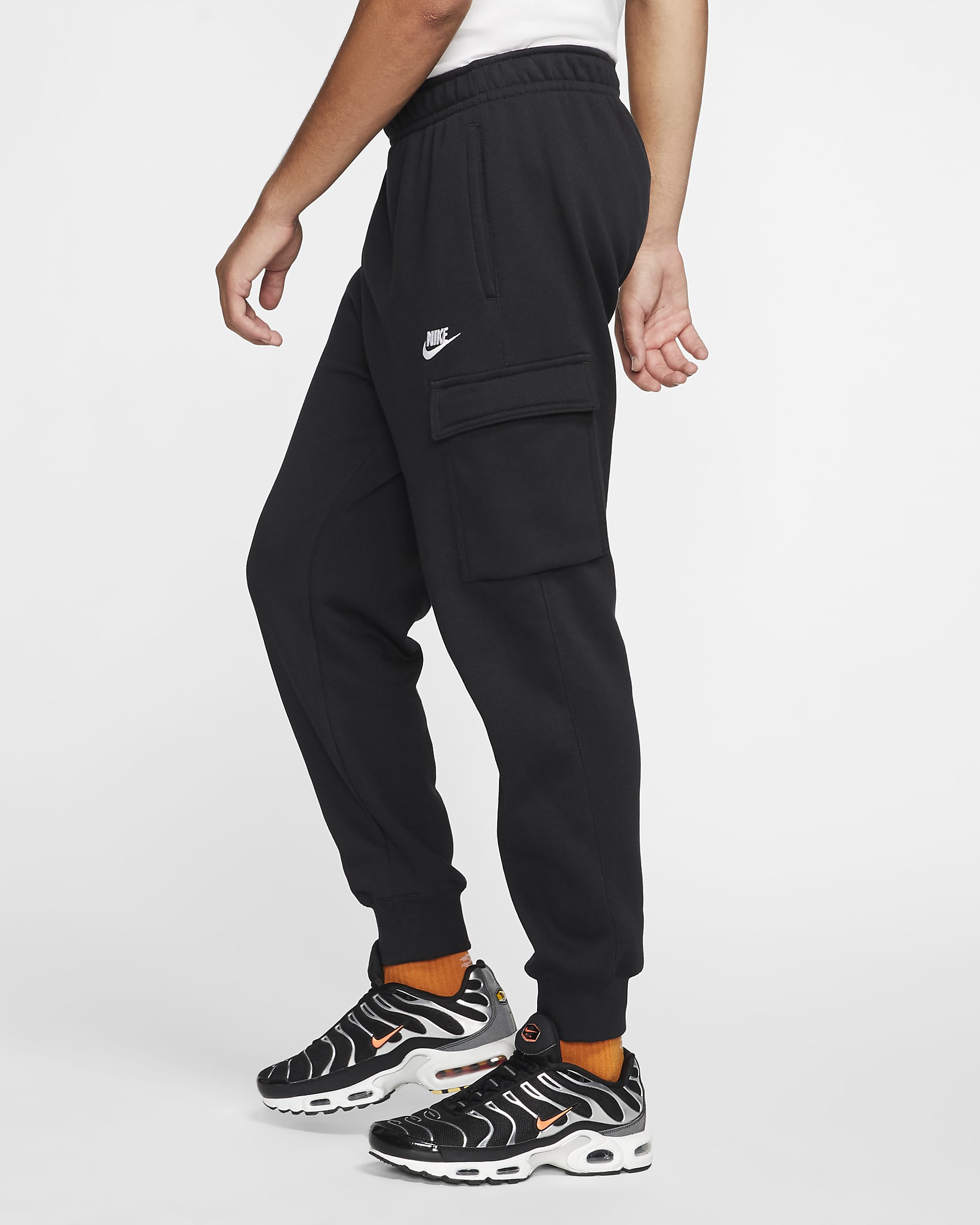 Nike Sportswear Club Fleece Pantalón cargo - Hombre - Negro/Negro/Blanco