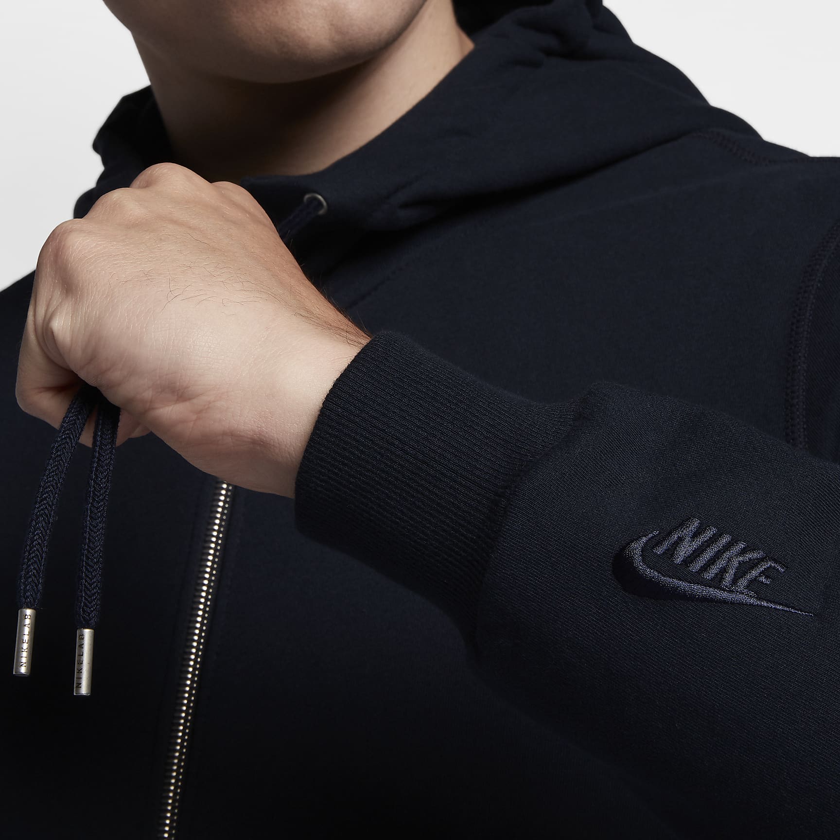 NikeLab Made In Italy Full-Zip Men's Hoodie - Dark Obsidian/Dark Obsidian