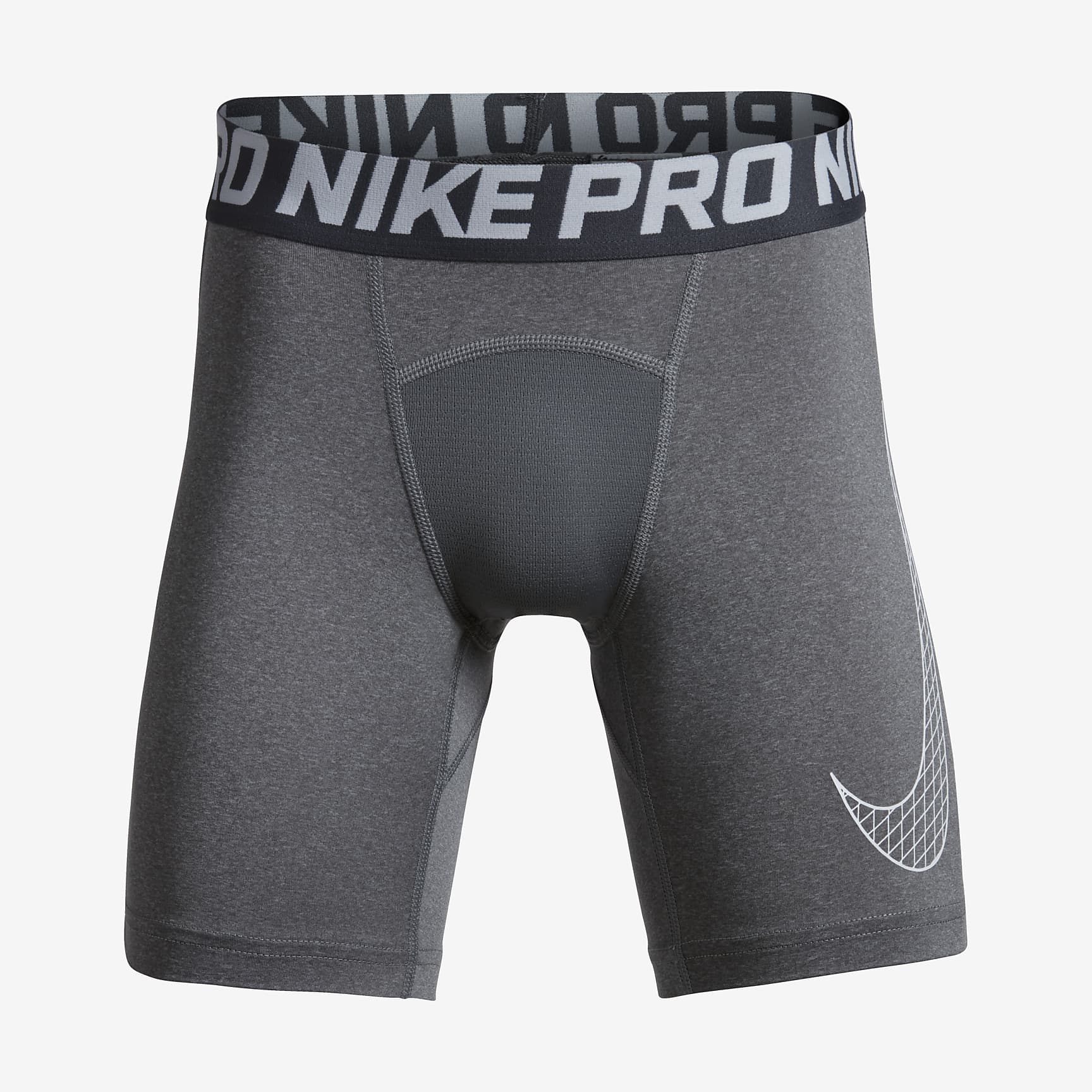 Nike Pro Older Kids' (Boys') Shorts - Carbon Heather/Volt