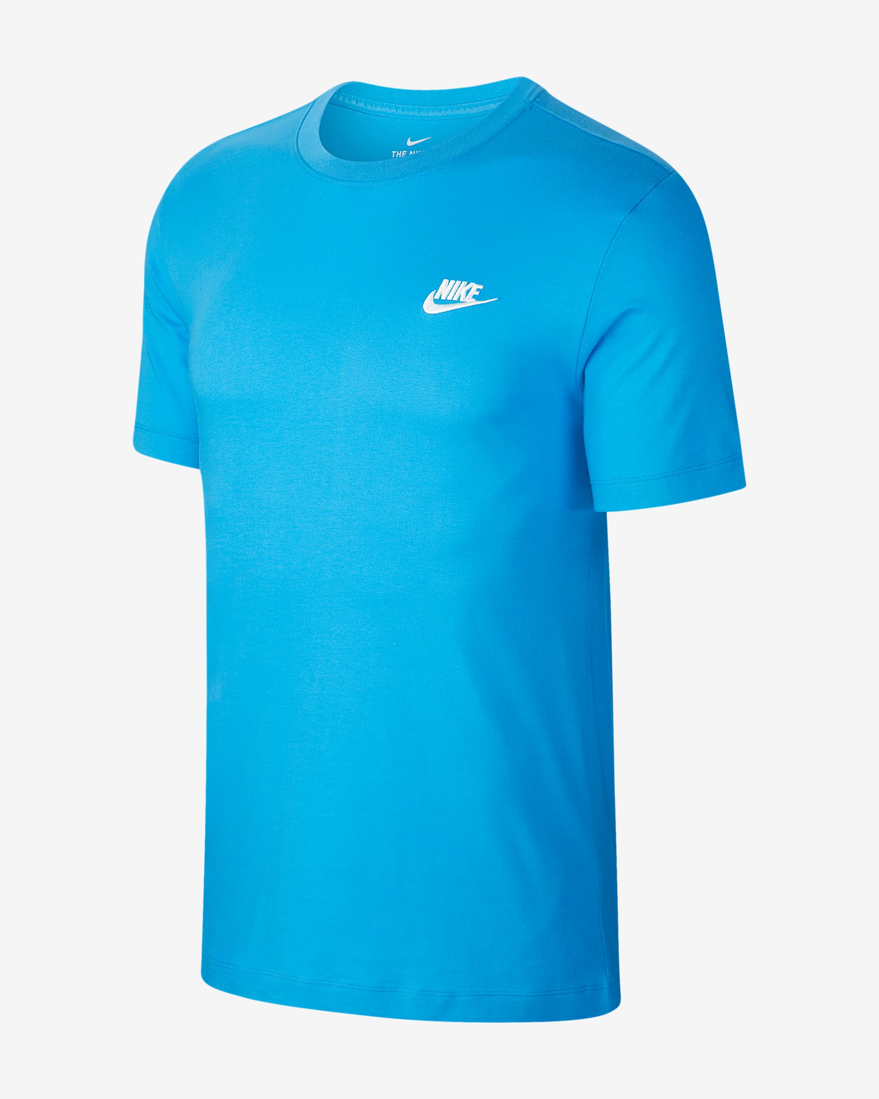 Nike Sportswear Club Erkek Tişörtü - Light Photo Blue/Beyaz