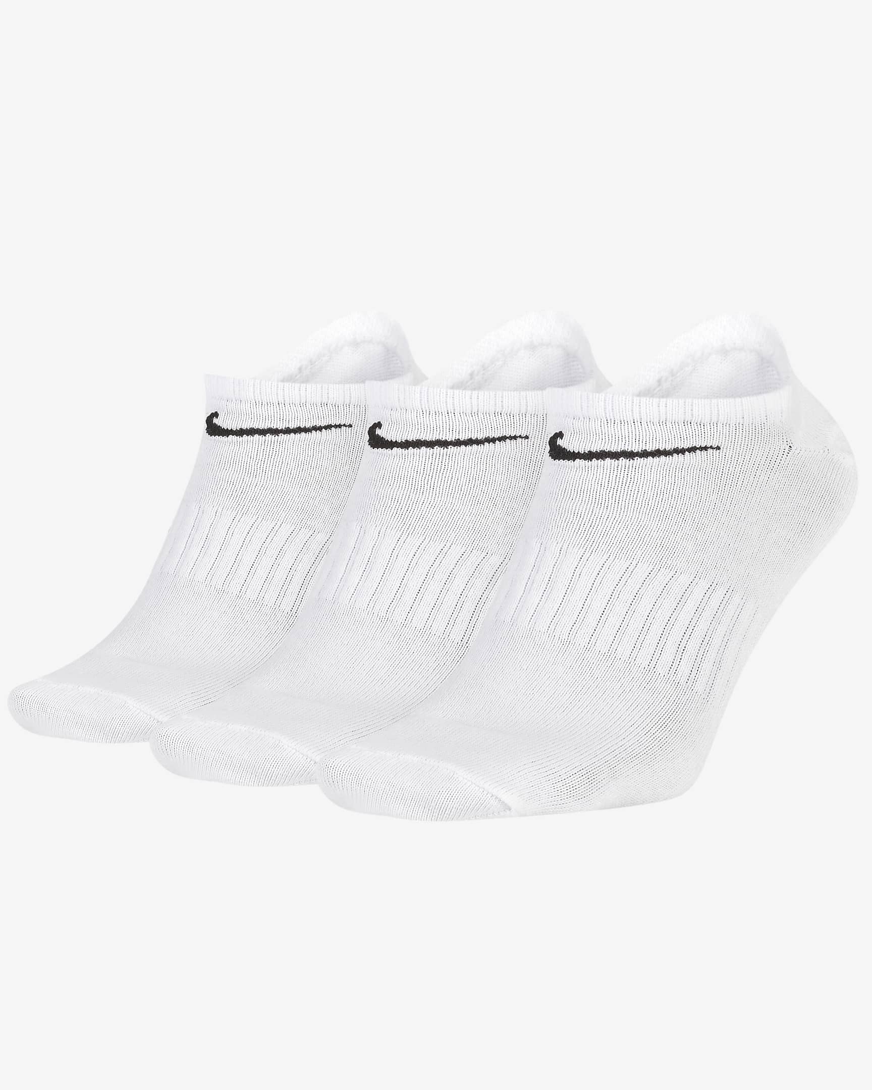 Nike Everyday Lightweight Onzichtbare trainingssokken (3 paar) - Wit/Zwart