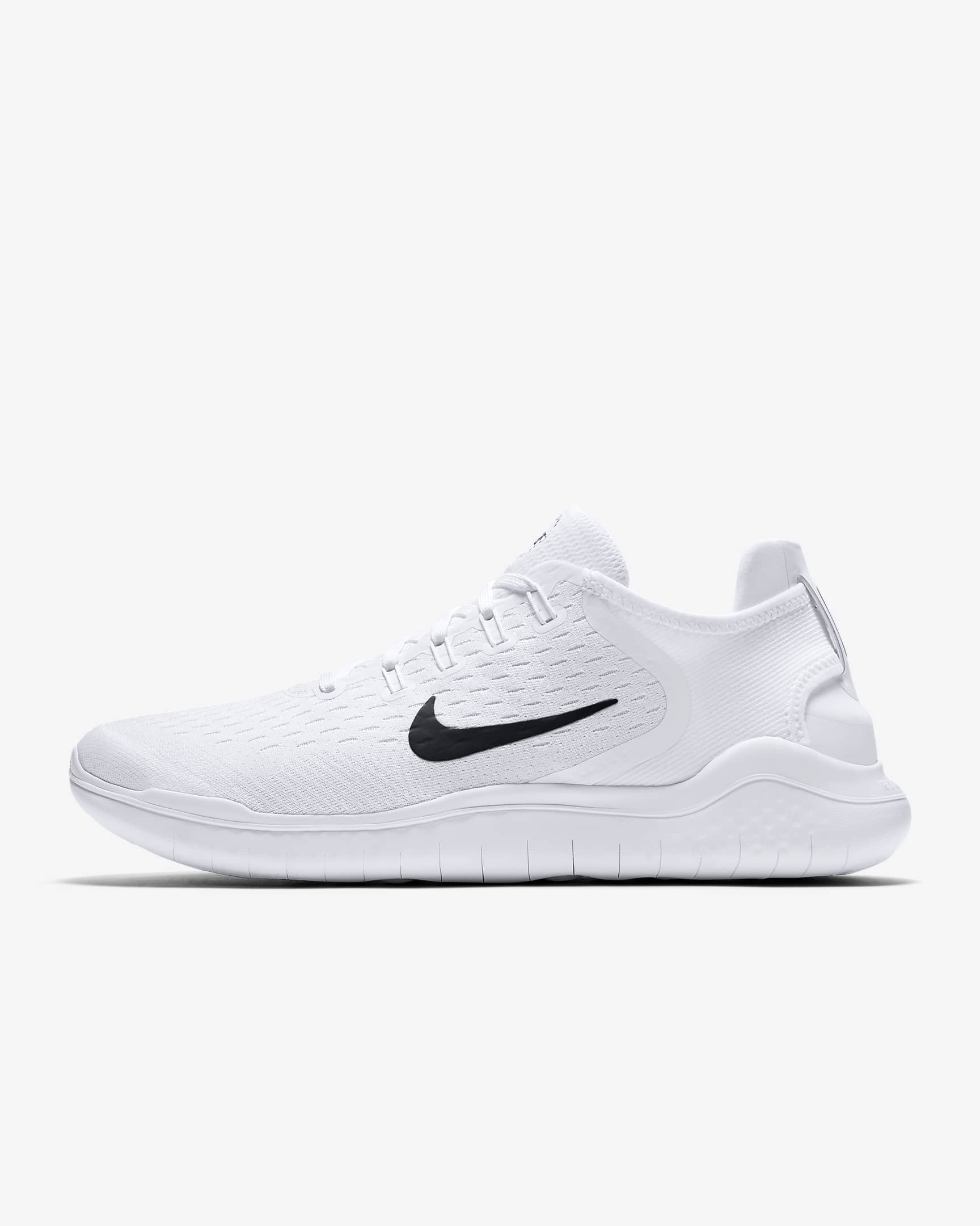 Nike Free Run 2018 Men's Road Running Shoes - White/Black