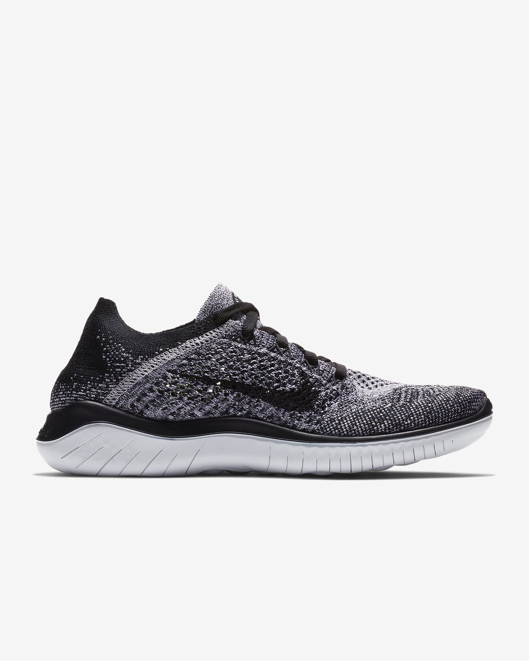 Nike Free Run Flyknit 2018 Women's Running Shoes - White/Black
