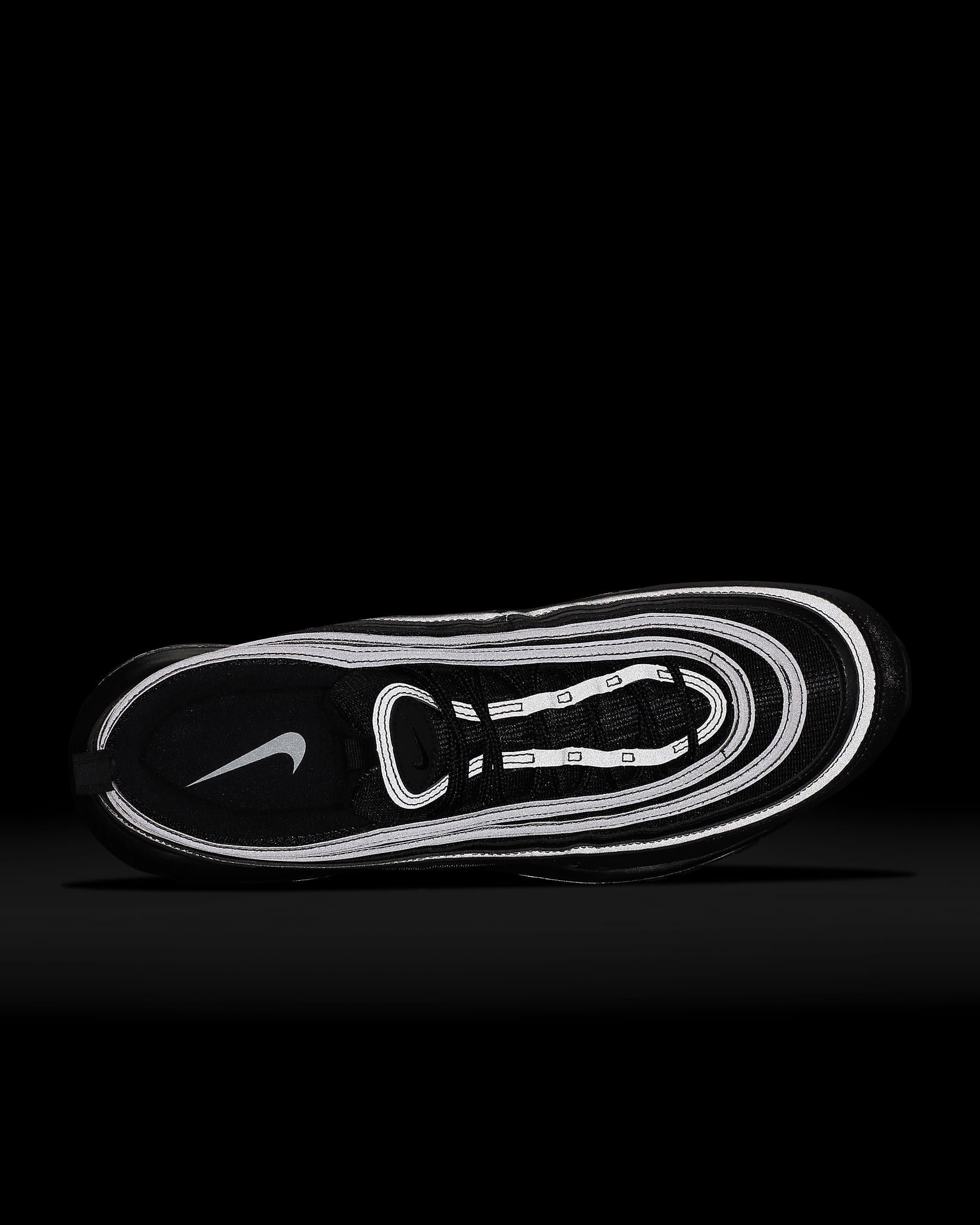 Nike Air Max 97 男鞋 - 黑色/白色/黑色