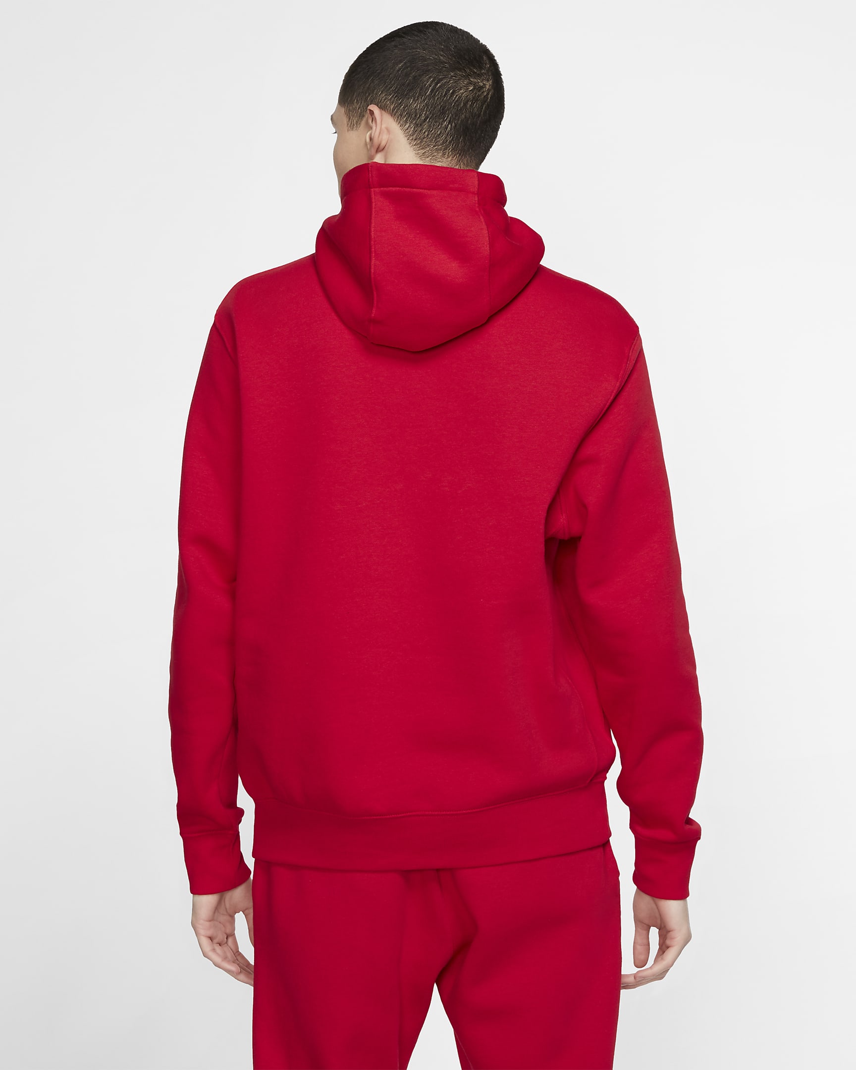 Nike Sportswear Club Fleece Men's Graphic Pullover Hoodie - University Red/White/White