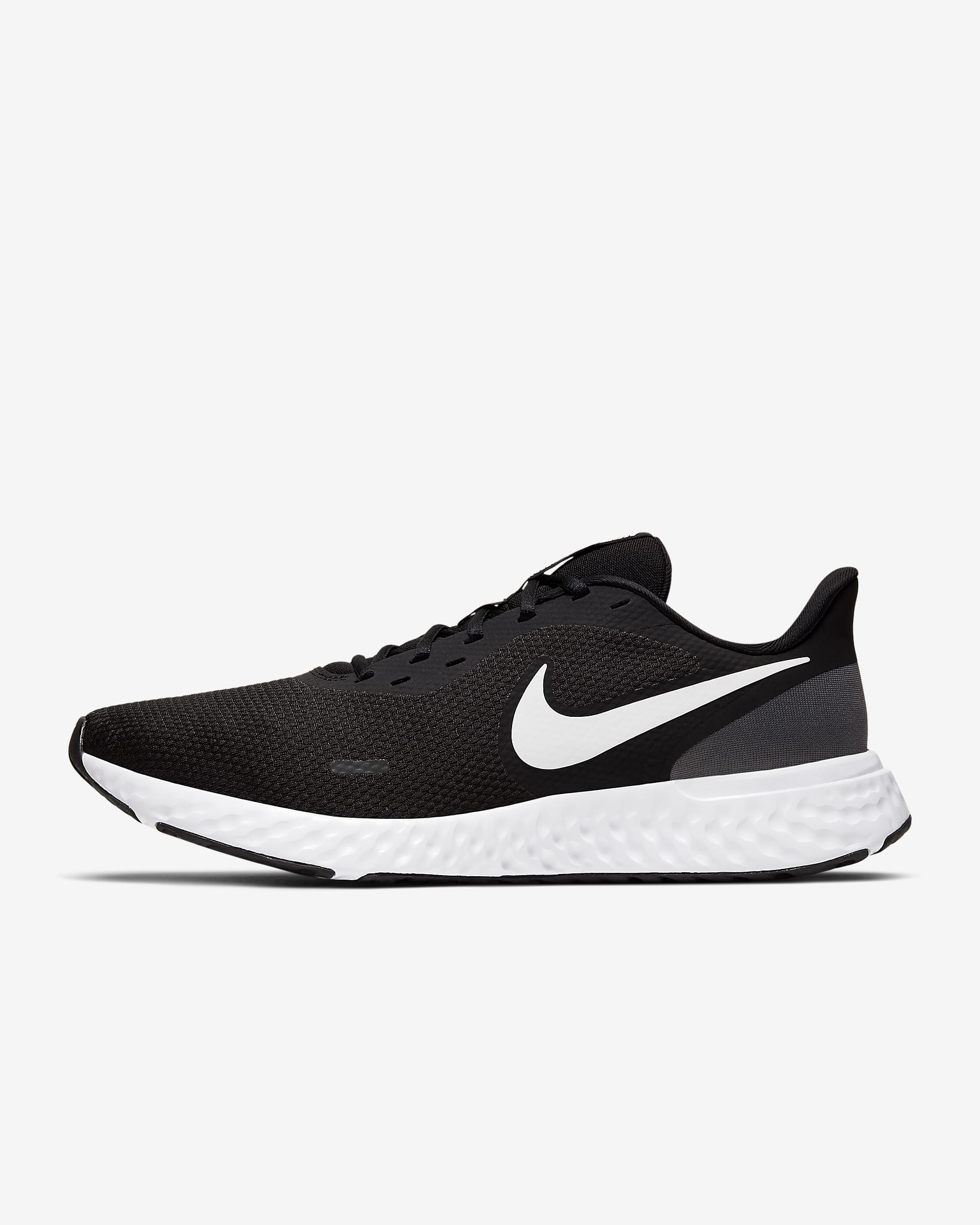 รองเท้าวิ่งโร้ดรันนิ่งผู้ชาย Nike Revolution 5 - ดำ/Anthracite/ขาว