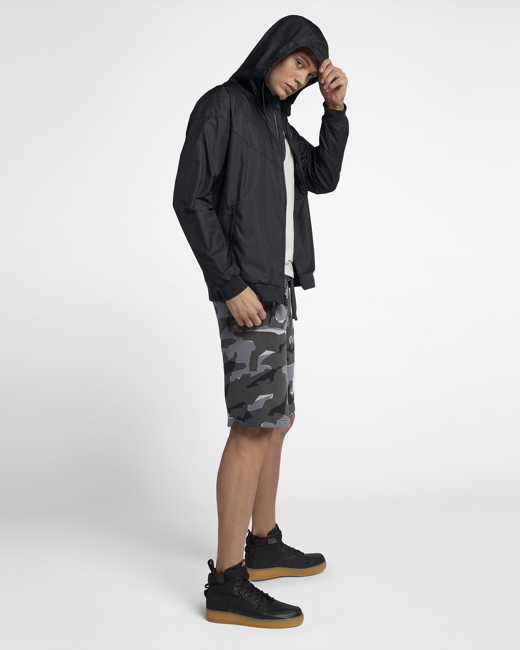 Giacca Windrunner Nike Sportswear – Uomo - Nero/Nero/Nero/Bianco