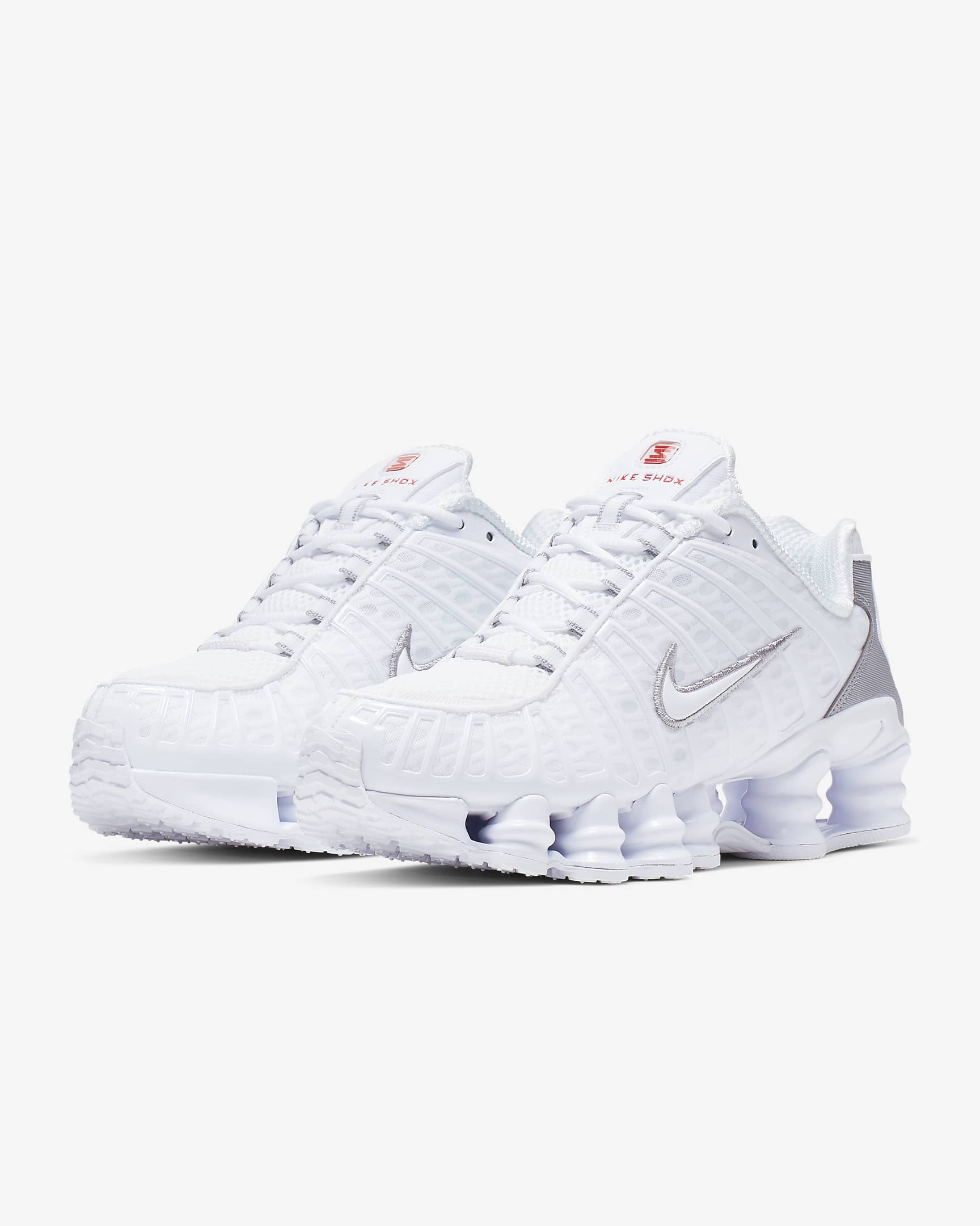 Nike Shox TL Shoes - White/Metallic Silver/Max Orange/White