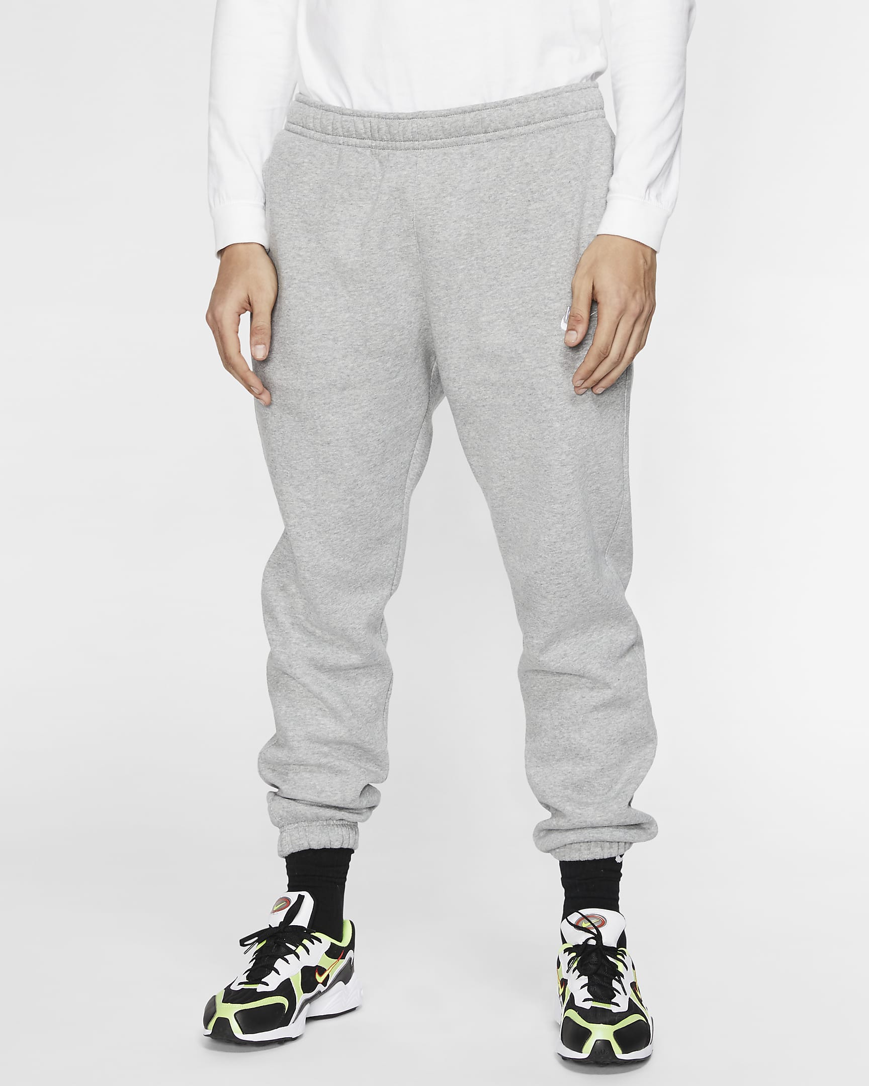 Nike Sportswear Club Fleece Pantalons - Home - Gris fosc jaspiat/Platejat mat/Blanc