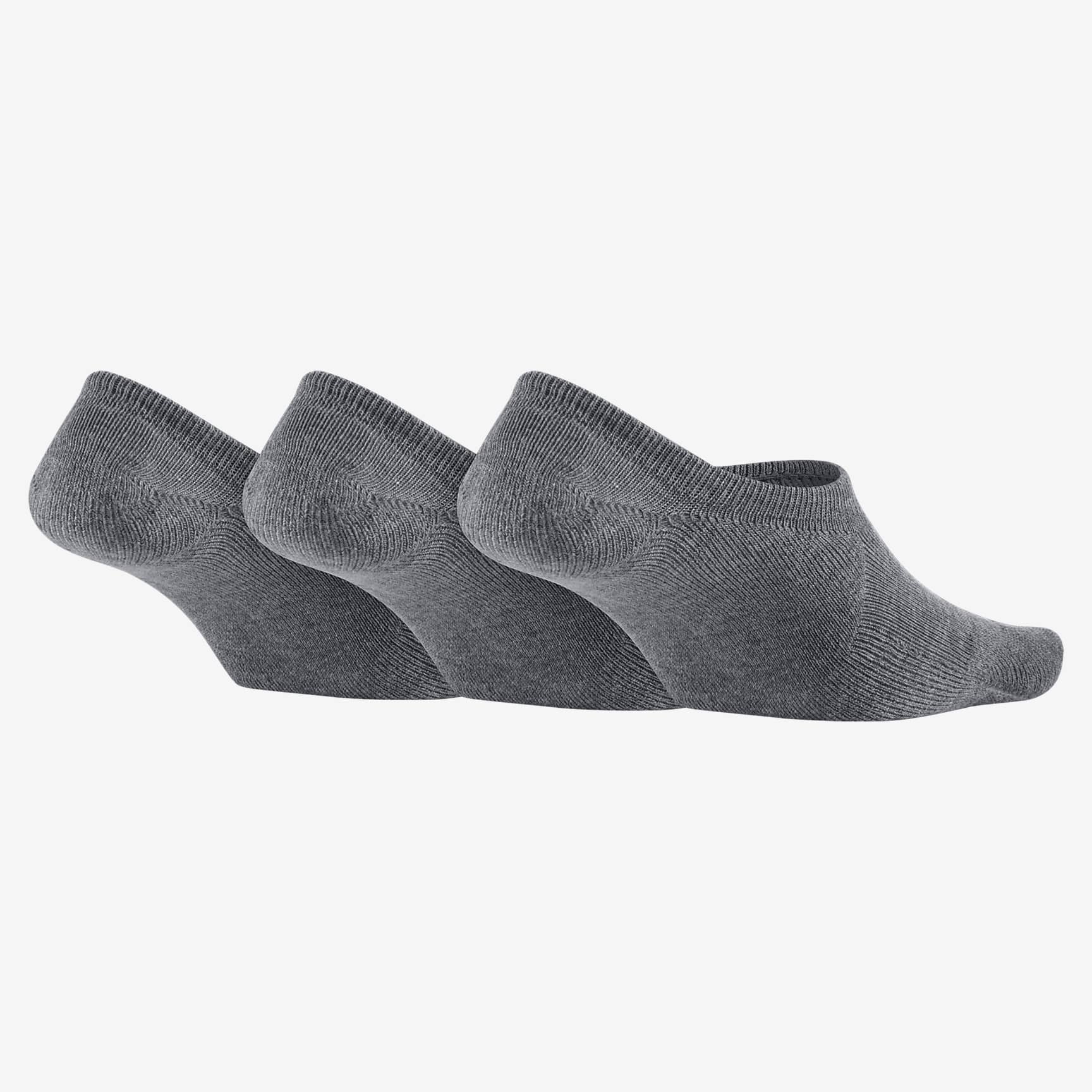 Nike Sportswear Footie Socks (3 Pair) - Carbon Heather/Black