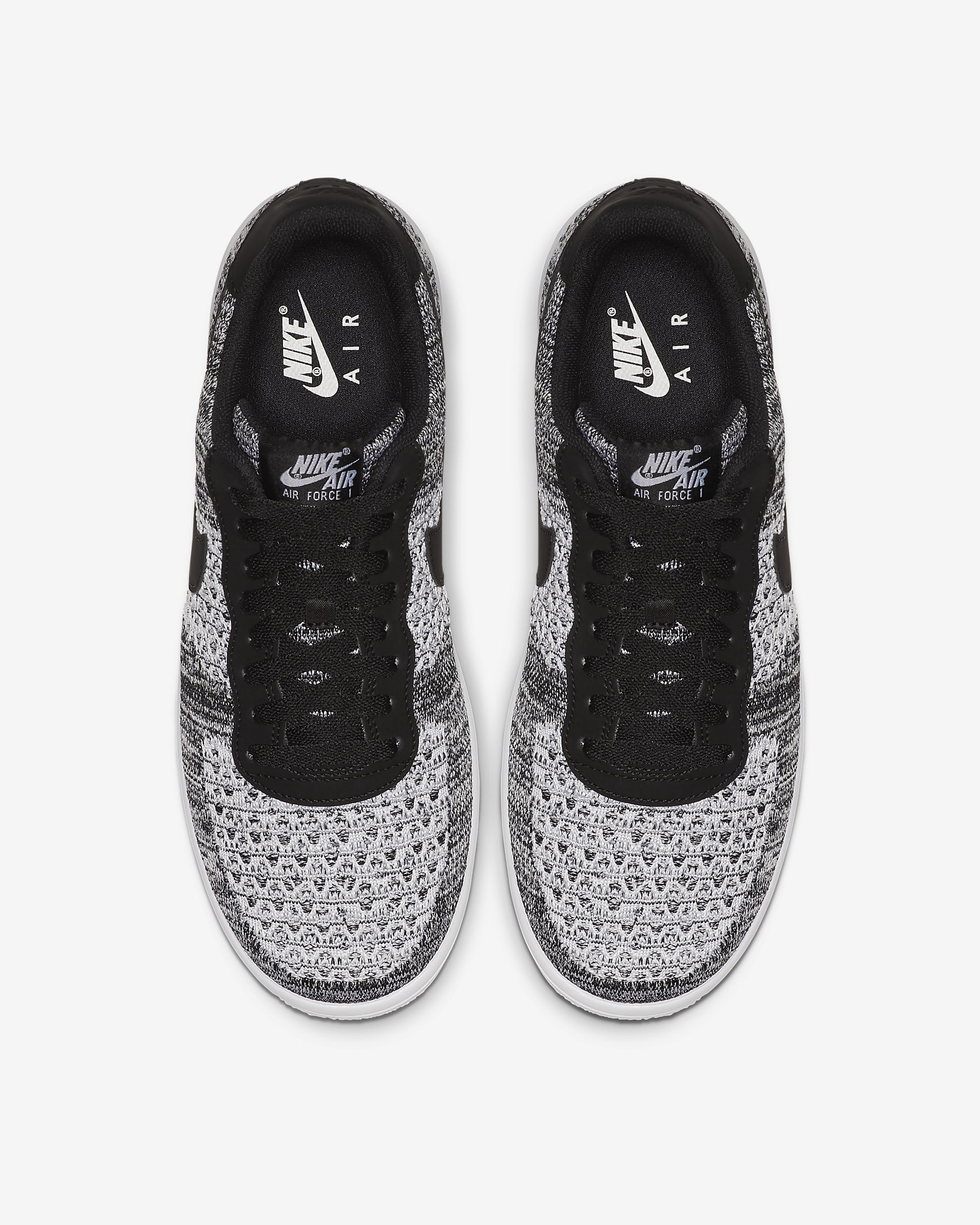 Nike Air Force 1 Flyknit 2.0 Shoes - Black/Black/White/Pure Platinum