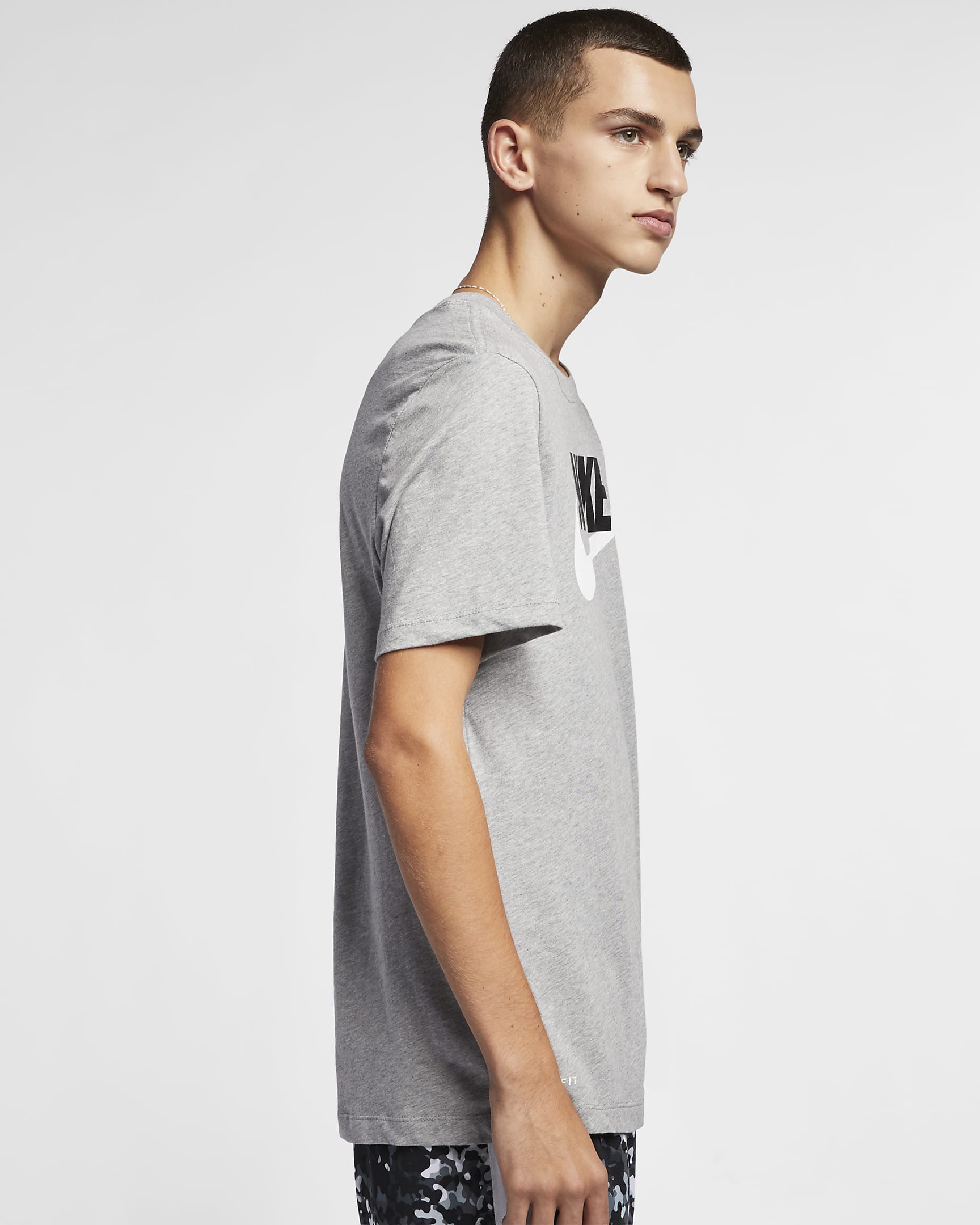 Nike Sportswear férfipóló - Dark Grey Heather/Fekete/Fehér