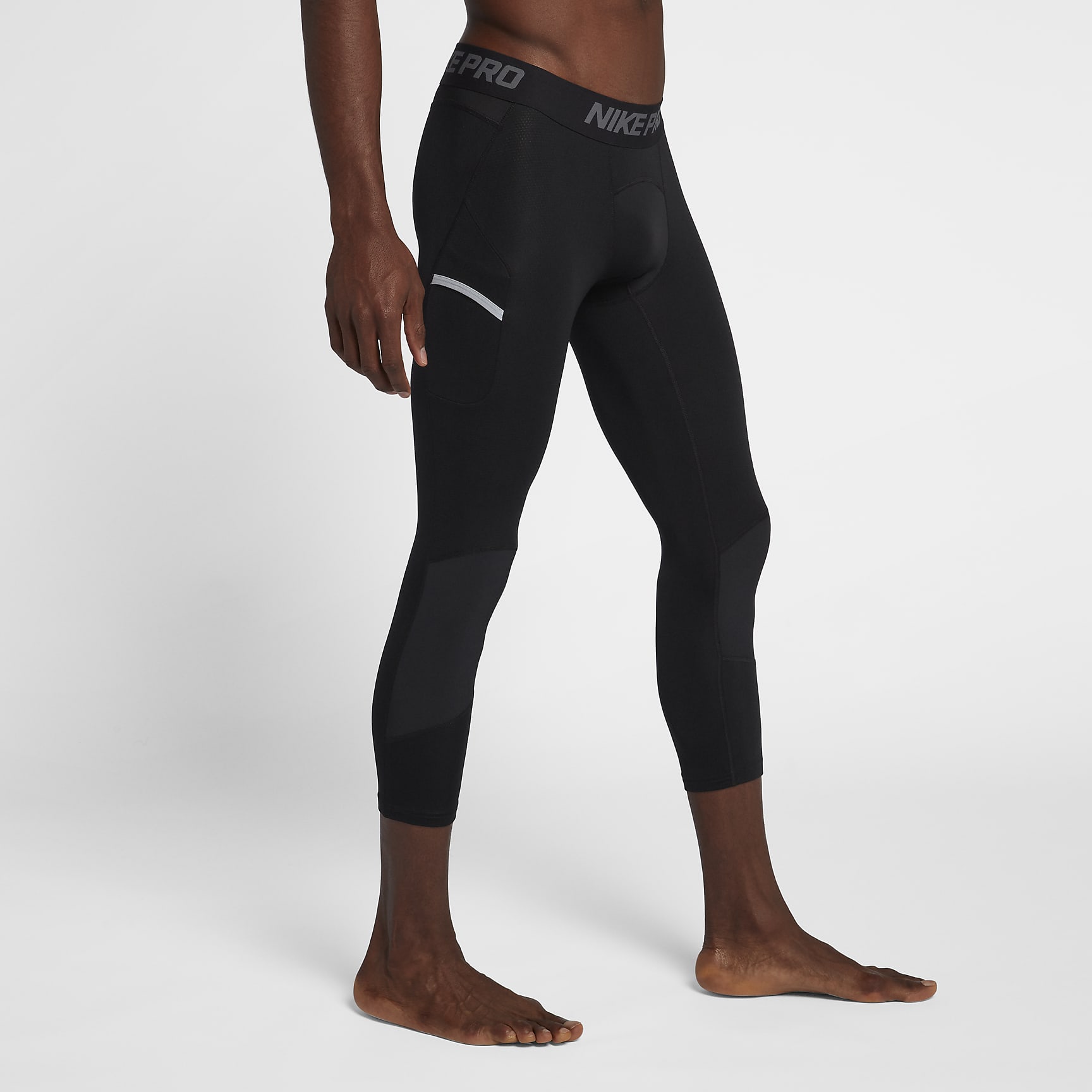 Nike Pro Dri-FIT Men's 3/4 Basketball Tights - Black/Black