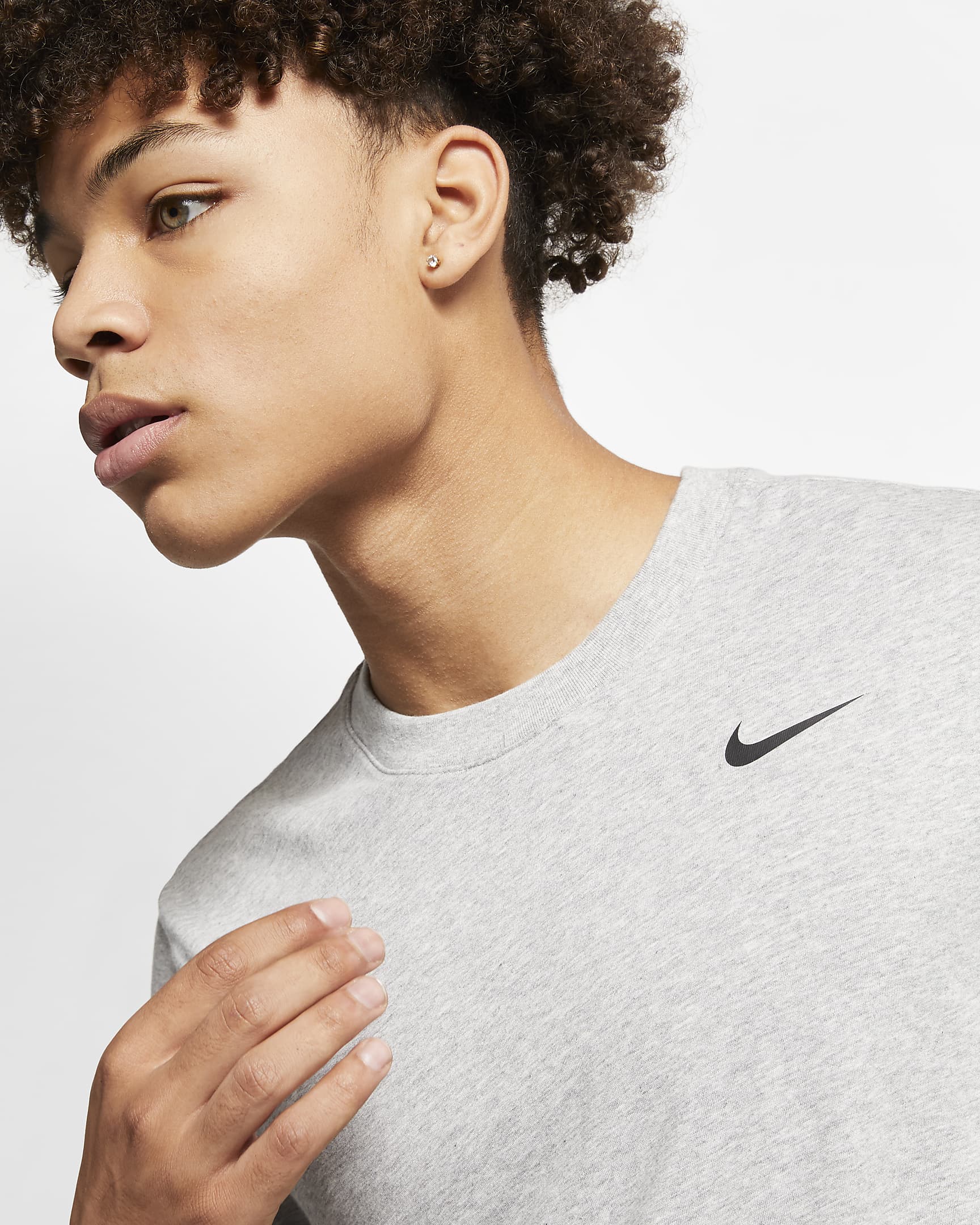 Nike Dri-FIT Fitness T-shirt voor heren - Dark Grey Heather/Zwart