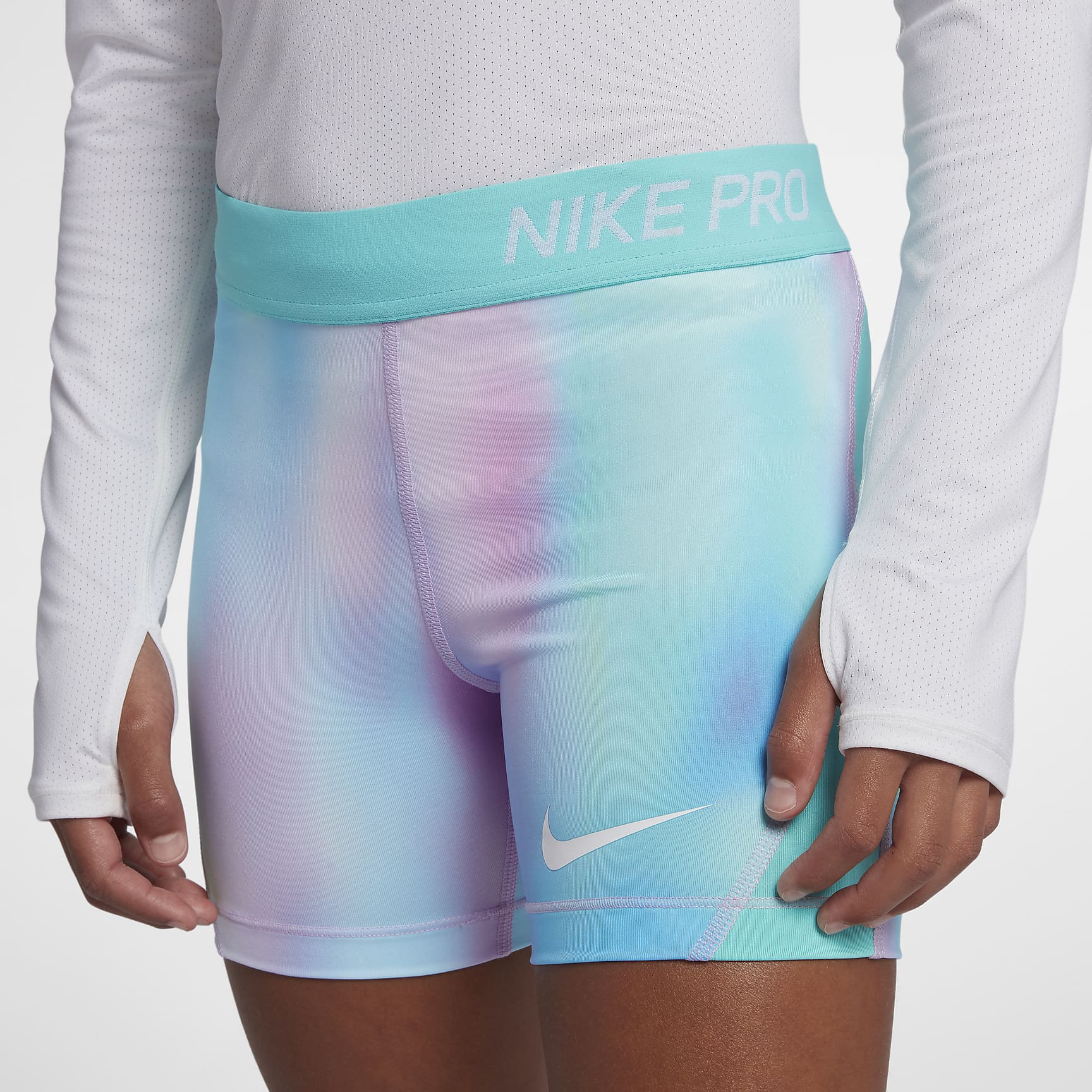 Nike Pro Older Kids' (Girls') Printed Training Boyshorts. Nike RO