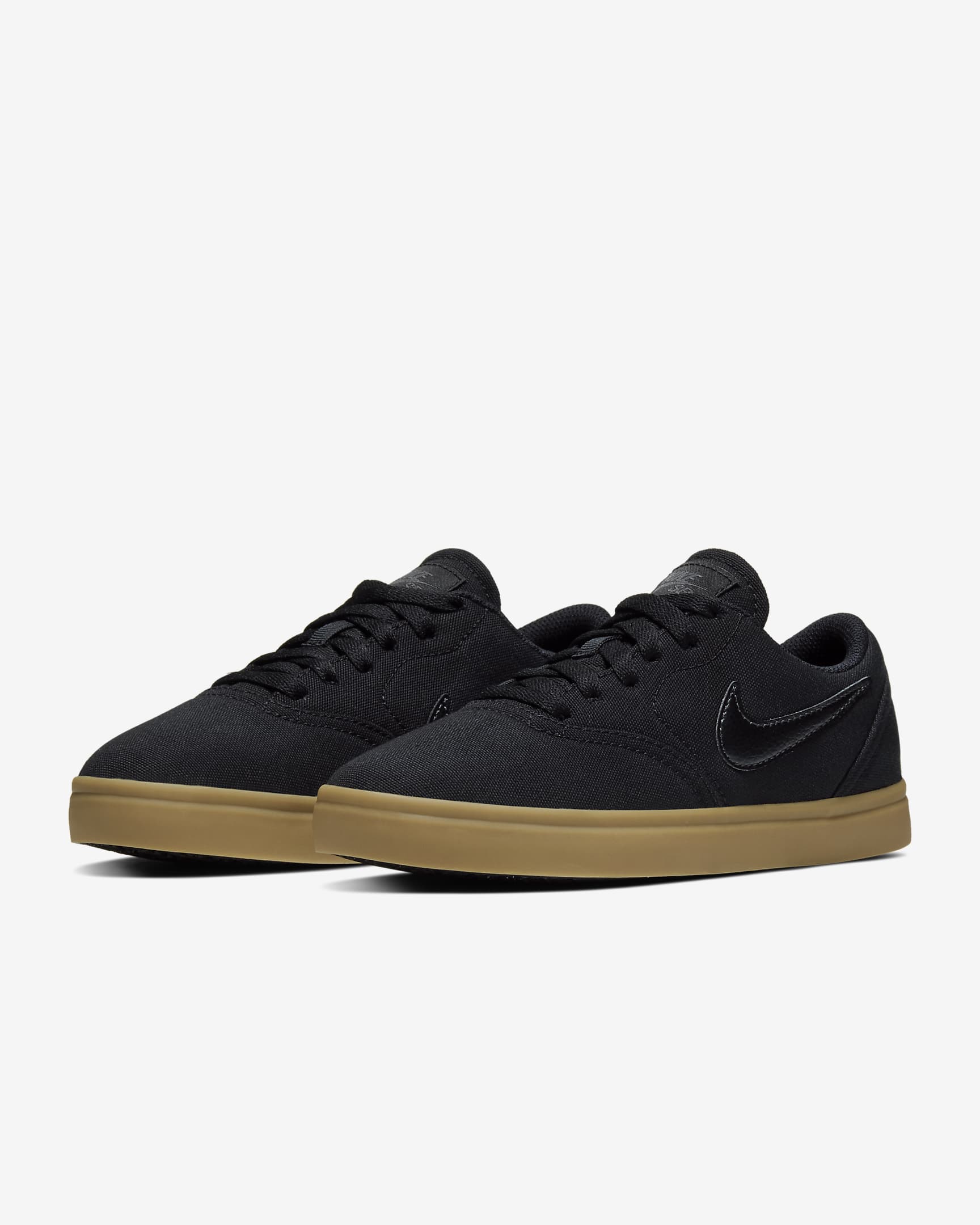 รองเท้าสเก็ตบอร์ดเด็กโต Nike SB Check Canvas - ดำ/Gum Light Brown/ดำ