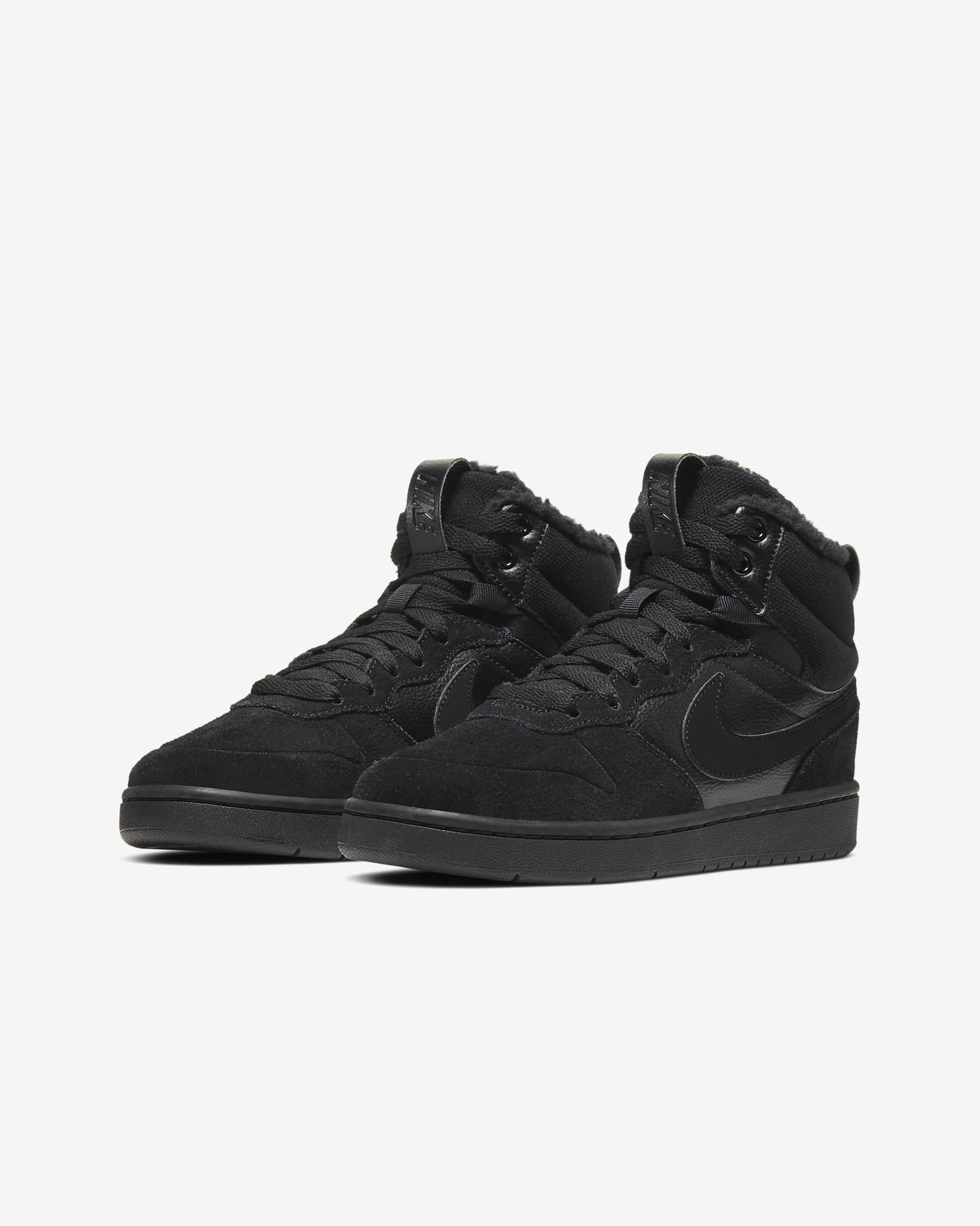 Nike Court Borough Mid 2 Older Kids' Boot - Black/Black/Black