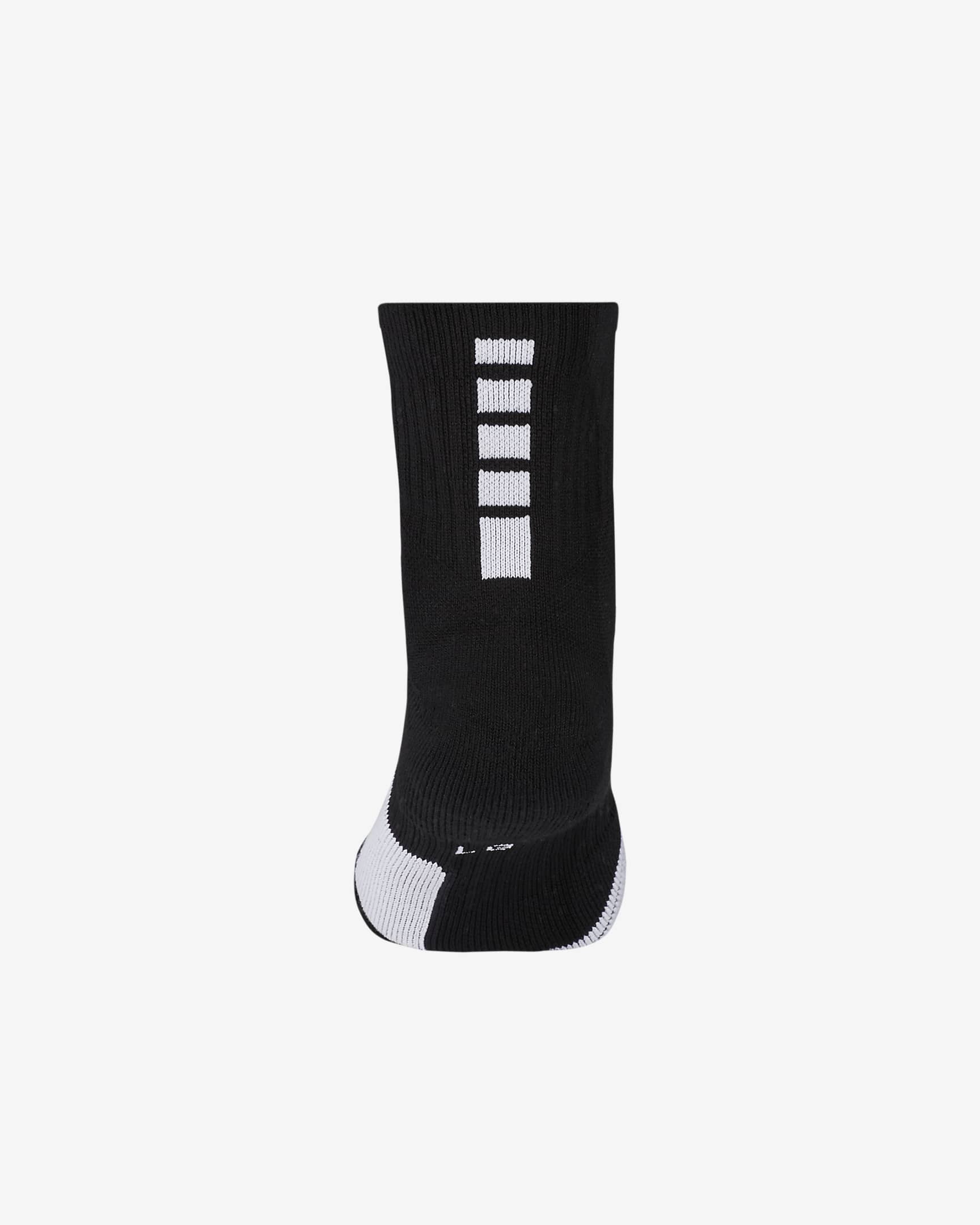 Nike Elite Mid Basketball Socks - Black/White/White