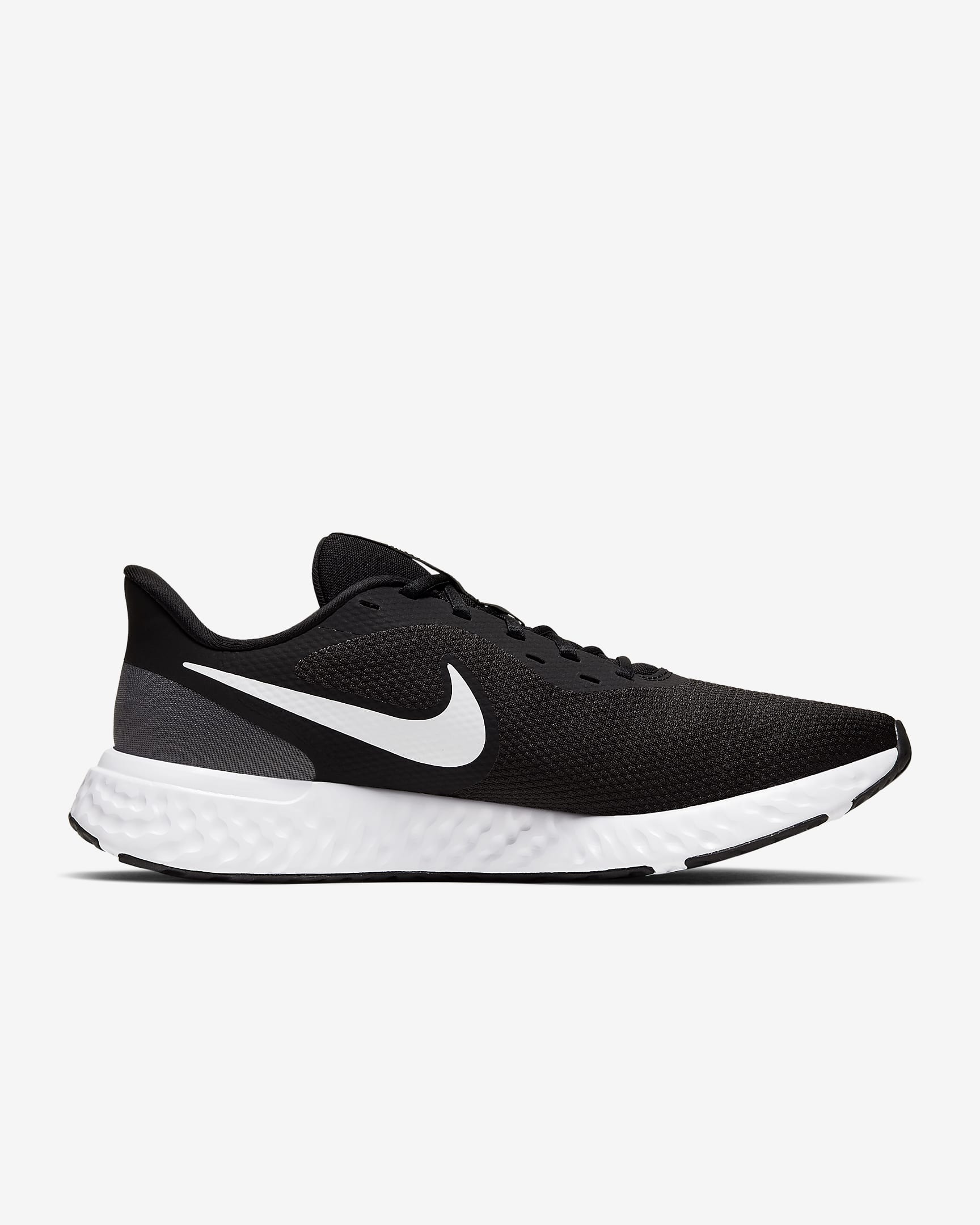 รองเท้าวิ่งโร้ดรันนิ่งผู้ชาย Nike Revolution 5 - ดำ/Anthracite/ขาว