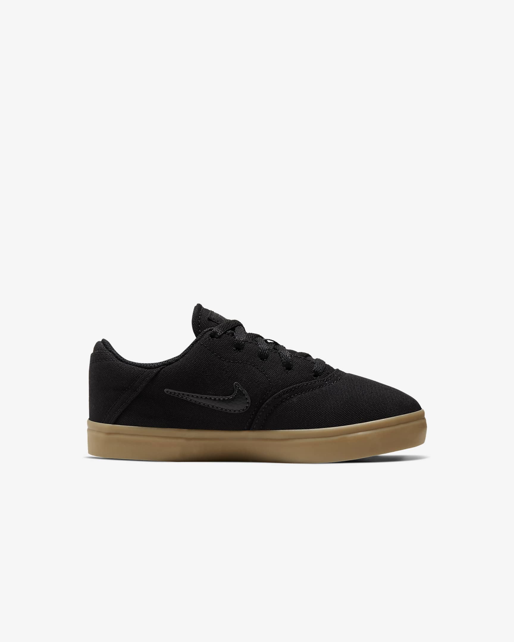 Nike SB Check Canvas Younger Kids' Skate Shoes - Black/Gum Light Brown/Black