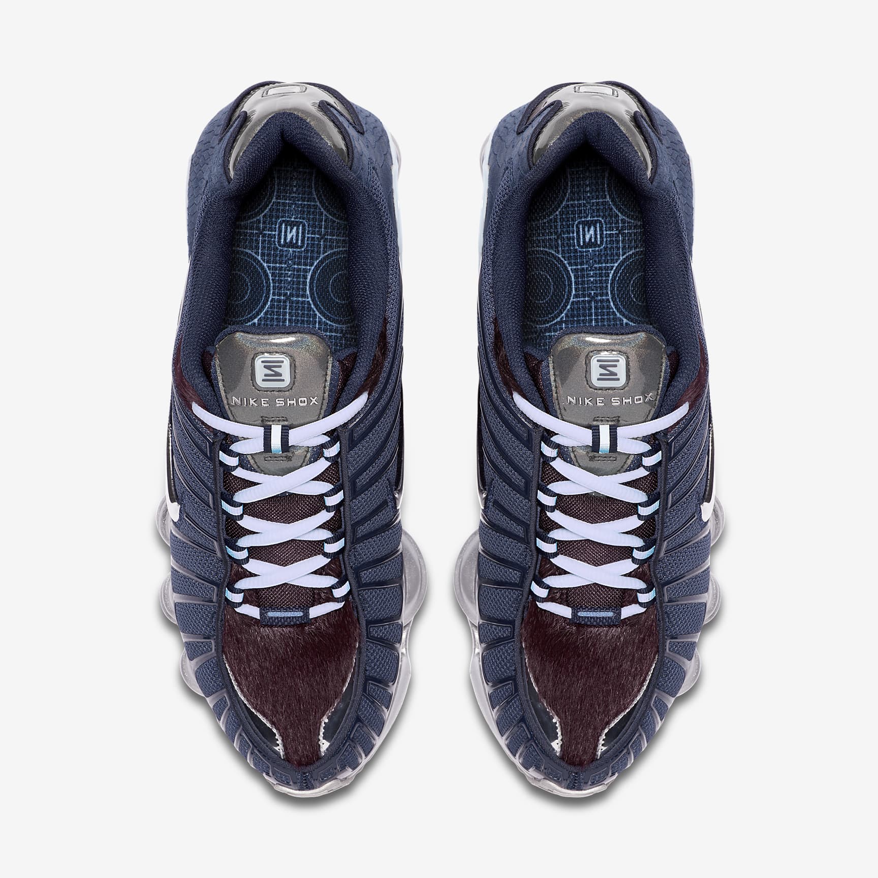 Nike Shox TL Men's Shoes - Obsidian/Celestine Blue/Burgundy Ash/Metallic Silver