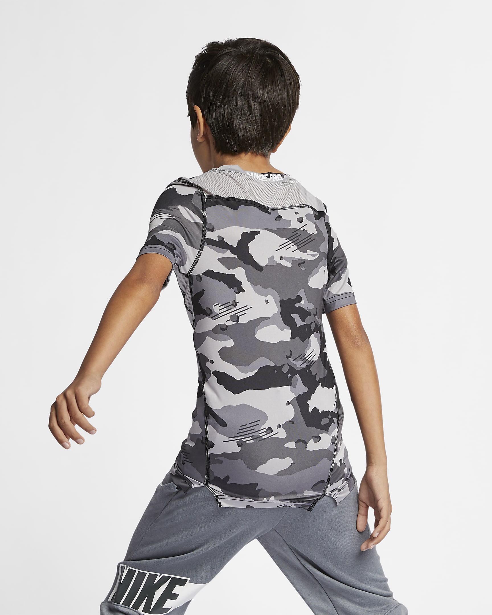 Nike Pro Boys' Short-Sleeve Camo Top. Nike IL