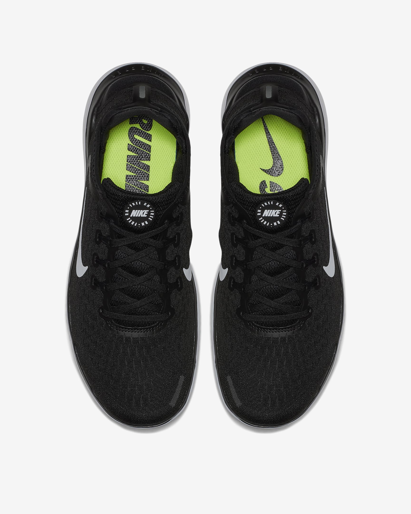 Nike Free Run 2018 Men's Road Running Shoes - Black/White