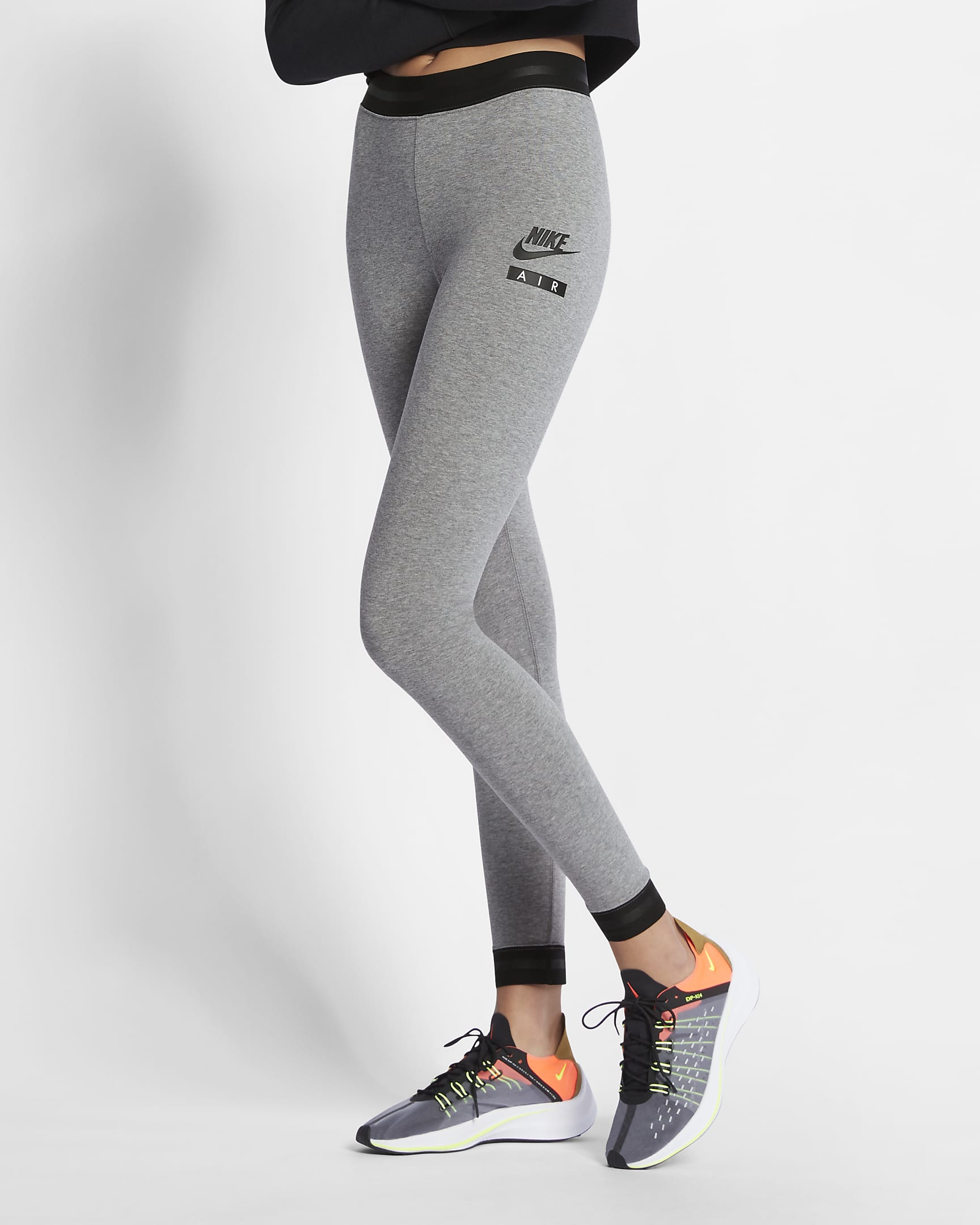 Nike Air Women's High-Waisted Leggings - Carbon Heather/Black/Black