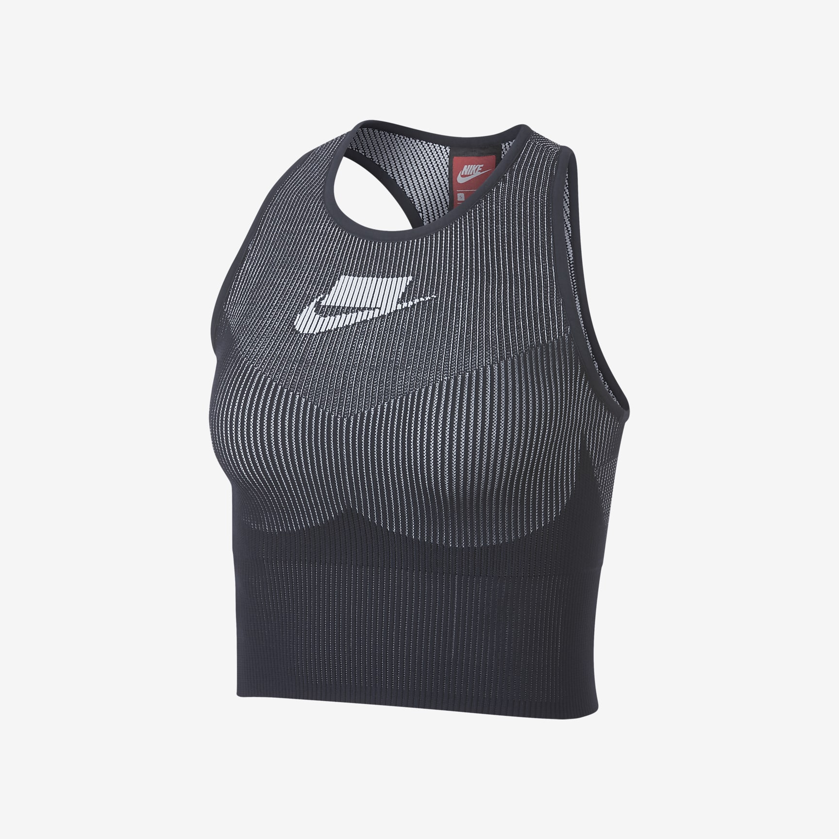 Nike Sportswear Tech Knit Women's Cropped Tank - Dark Obsidian/White