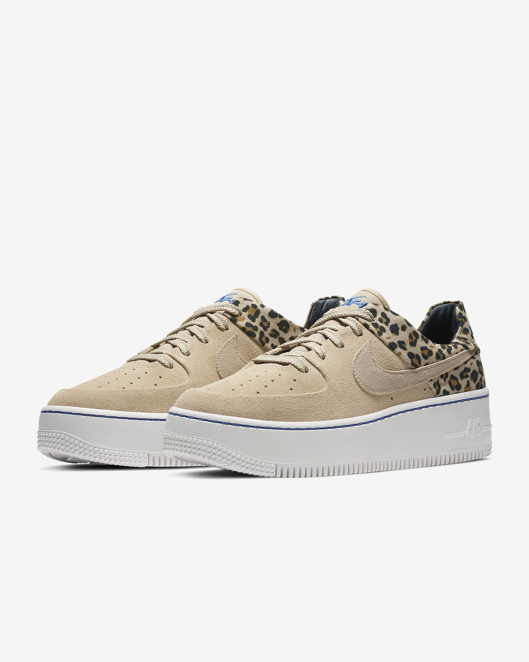 Nike Air Force 1 Sage Low Premium Animal Damesschoen - Desert Ore/Zwart/Wheat/Racer Blue