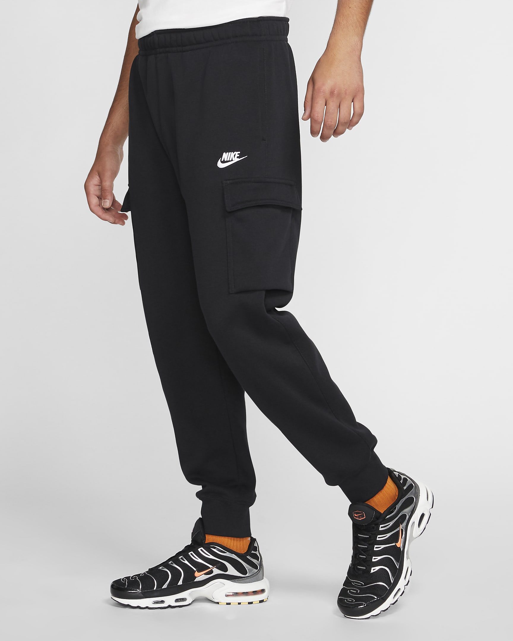Nike Sportswear Club Fleece Men's Cargo Trousers - Black/Black/White