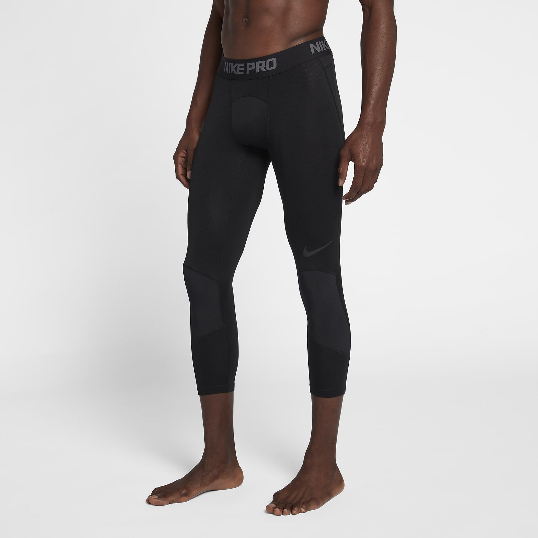 Nike Pro Dri-FIT Men's 3/4 Basketball Tights - Black/Black