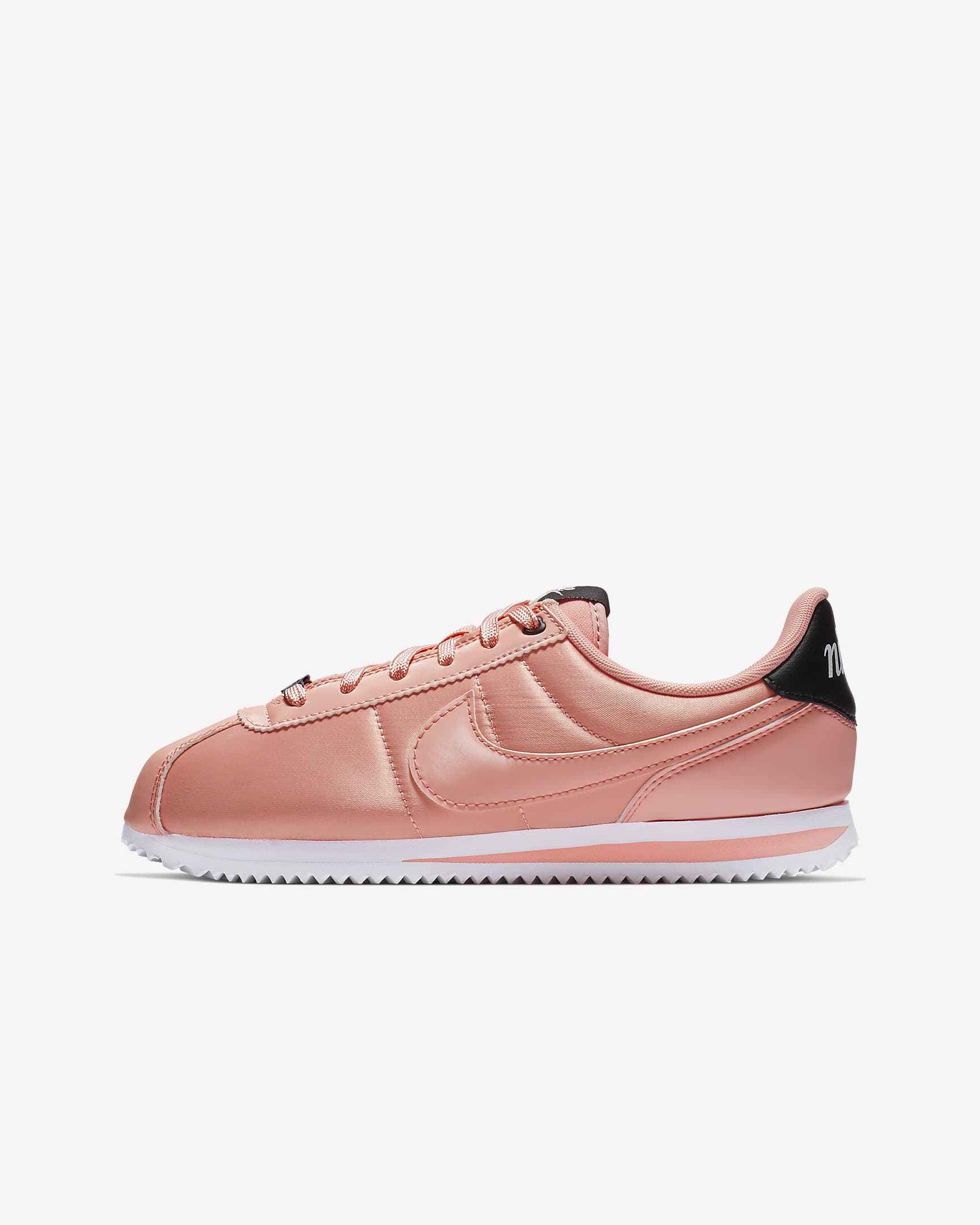 Nike Cortez Basic TXT VDAY Older Kids' Shoe - Bleached Coral/Black/White/Bleached Coral