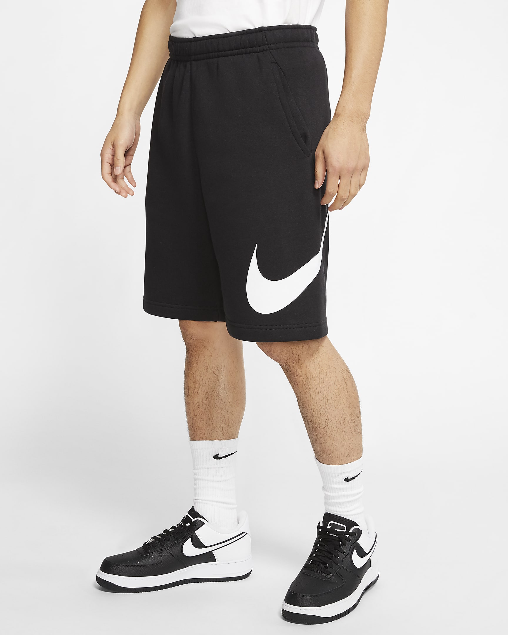 Short imprimé Nike Sportswear Club pour Homme - Noir/Blanc/Blanc