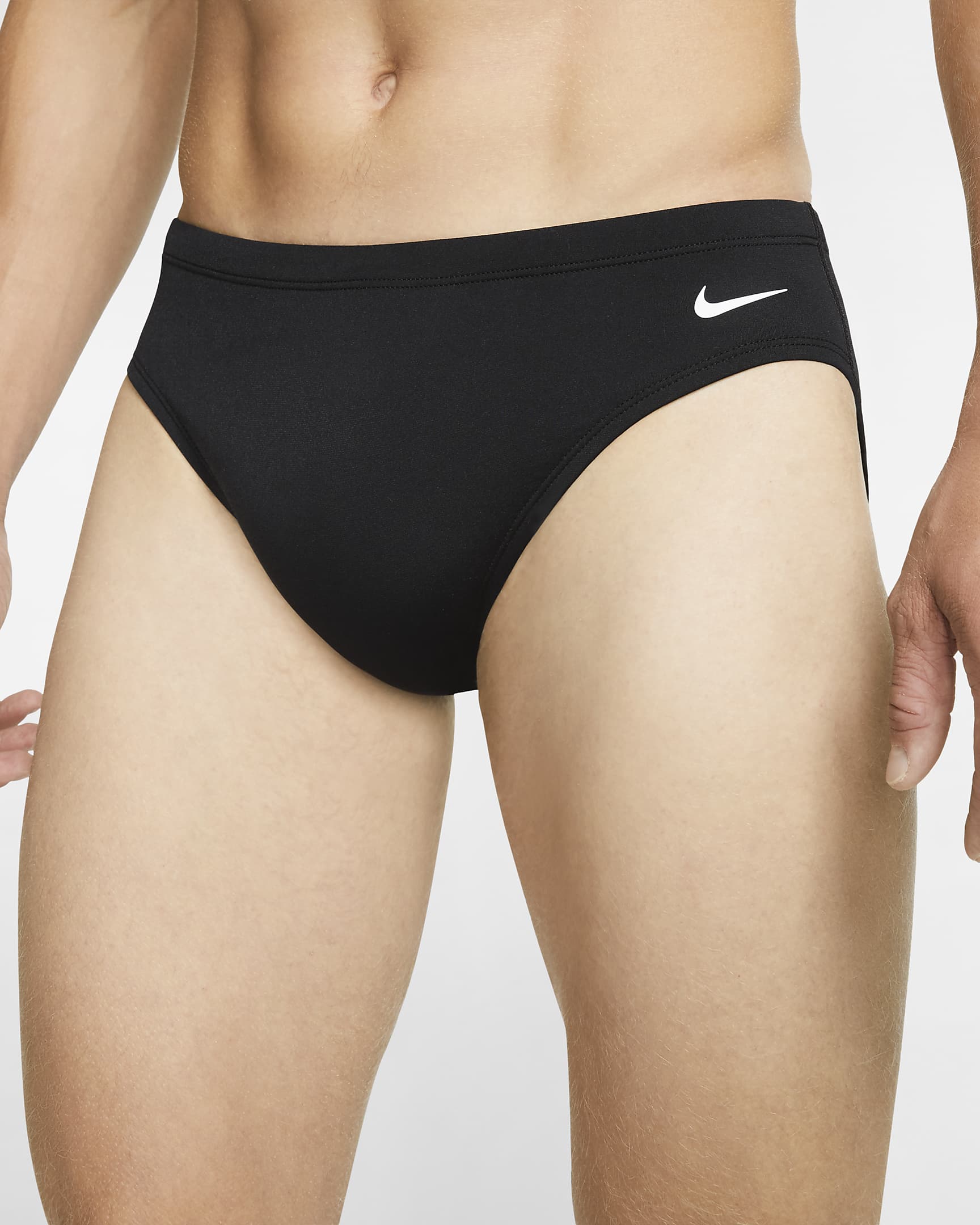 Nike Solid Schwimm-Shorts für Herren - Schwarz/Schwarz/Weiß