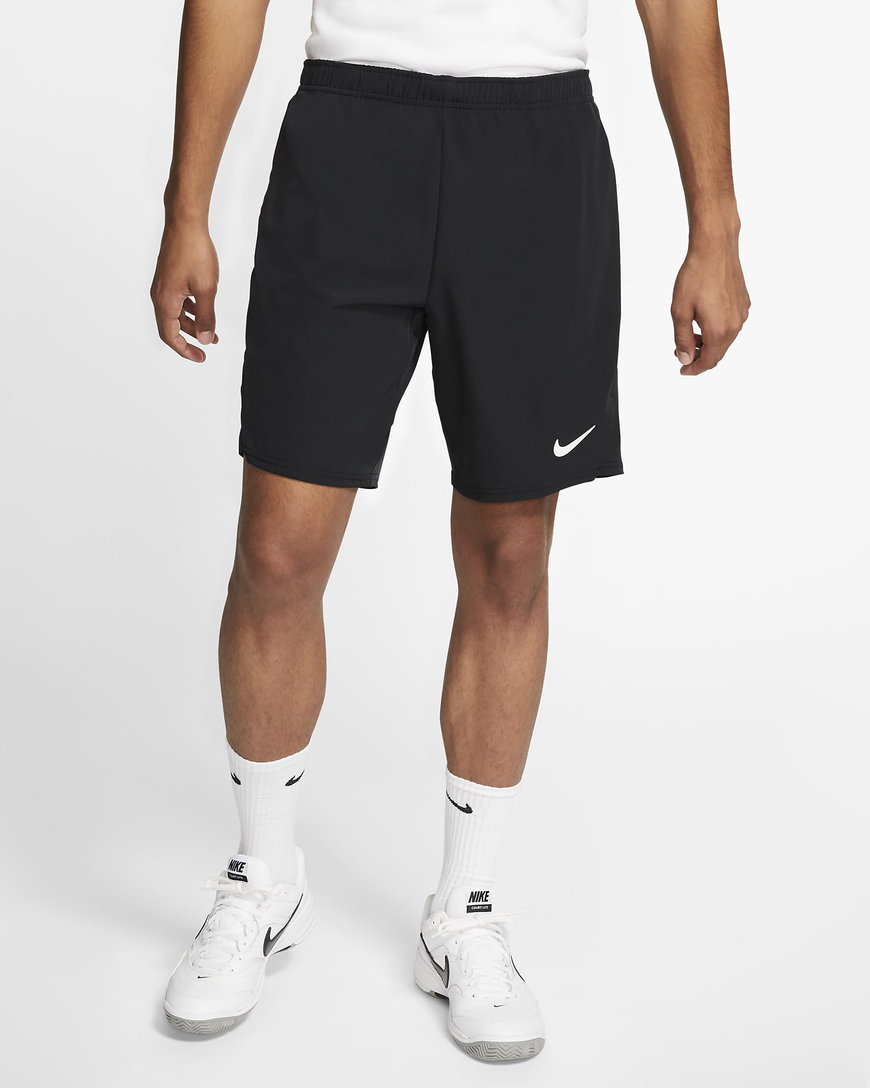 NikeCourt Flex Ace Men's Tennis Shorts - Black/Black/Black/Black