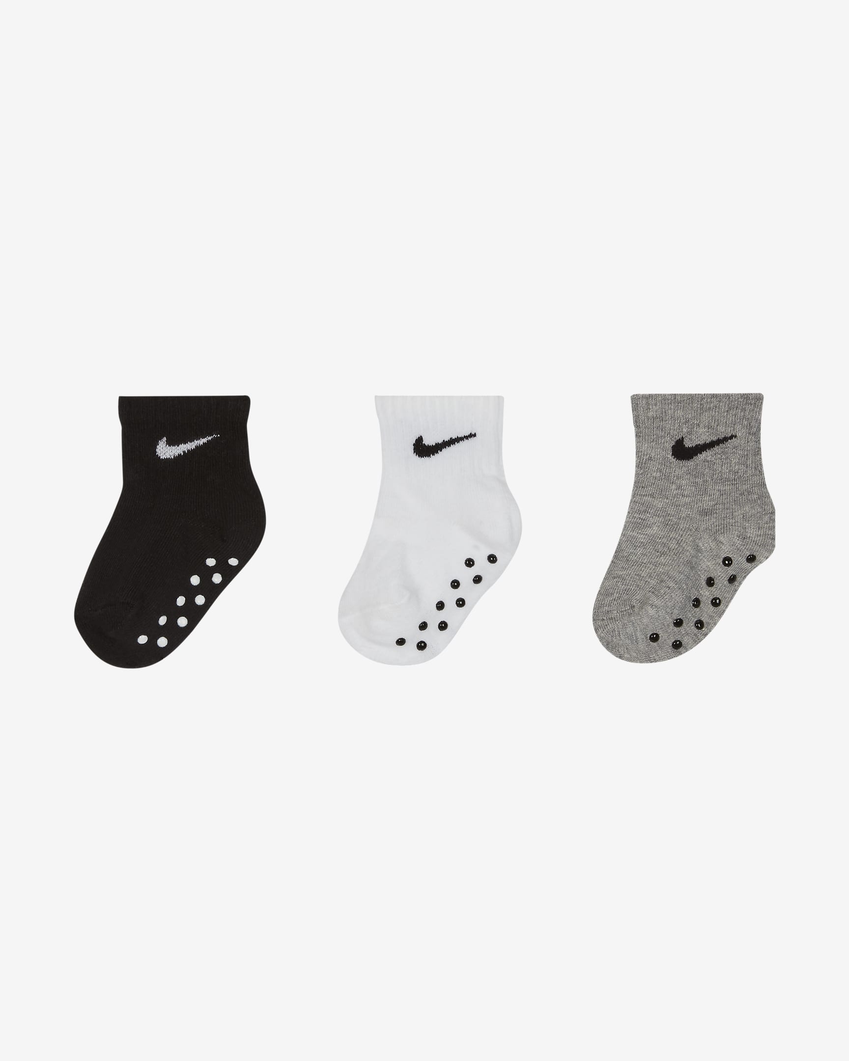 Nike Core Swoosh Ankle Gripper Socks Box Set (3 Pairs) Baby Socks. Nike.com