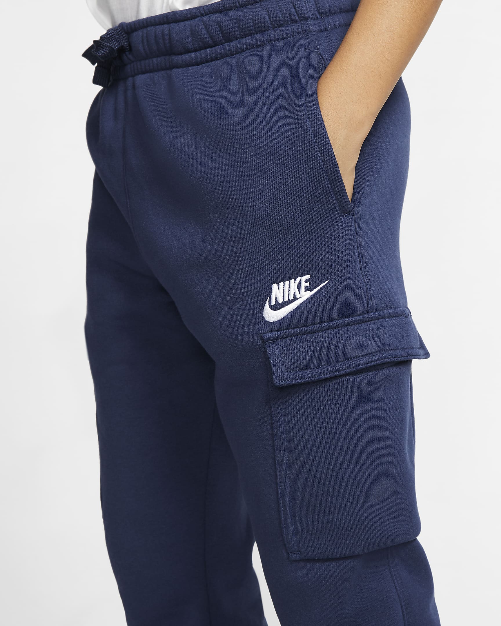 Nike Sportswear Club Big Kids' (Boys') Cargo Pants - Midnight Navy/Midnight Navy/White