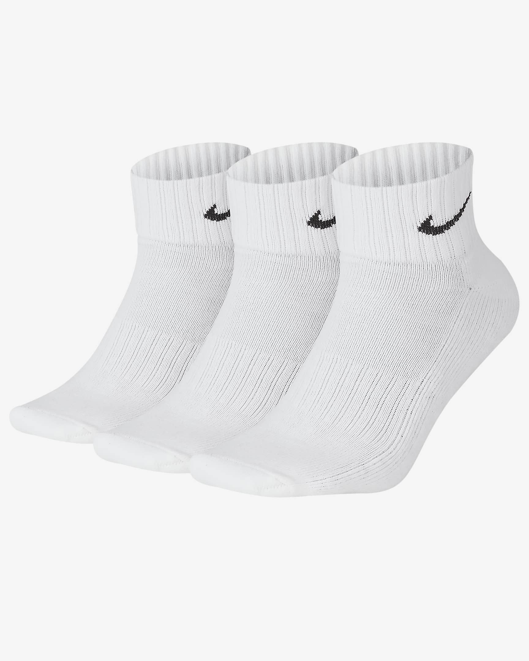 Nike gepolsterte Knöchelsocken (3 Paar) - Weiß/Schwarz