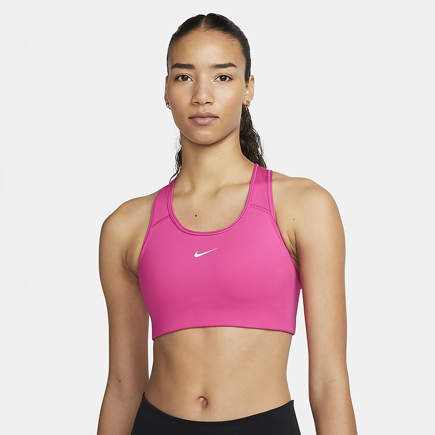 Nike Dri Fit Swoosh Womens Medium Support Padded Zip Front Sports Bra Nike Gb 4981