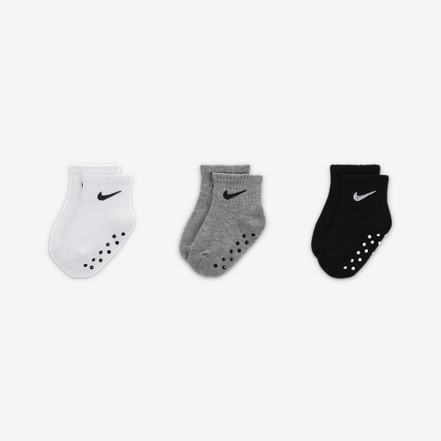 Nike Core Swoosh Baby 12 24m Ankle Gripper Socks Box Set 3 Pairs