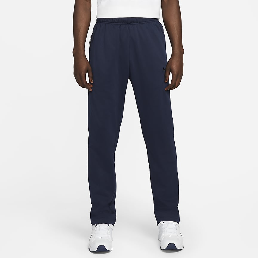 Nike Men Therma-FIT Grey Heather/Black Open Hem Fitness Pants (DQ4856-063)  M/XXL