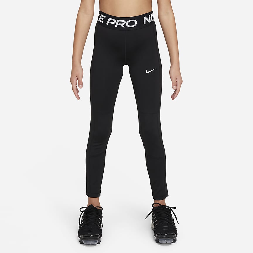 Nike Pro Women's Mid-Rise Mesh-Paneled Leggings.